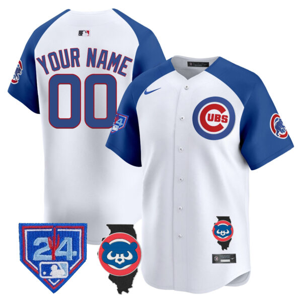 Chicago Cubs Spring Training & Illinois Patch Vapor Premier Limited Custom Jersey - All Stitched - Image 6