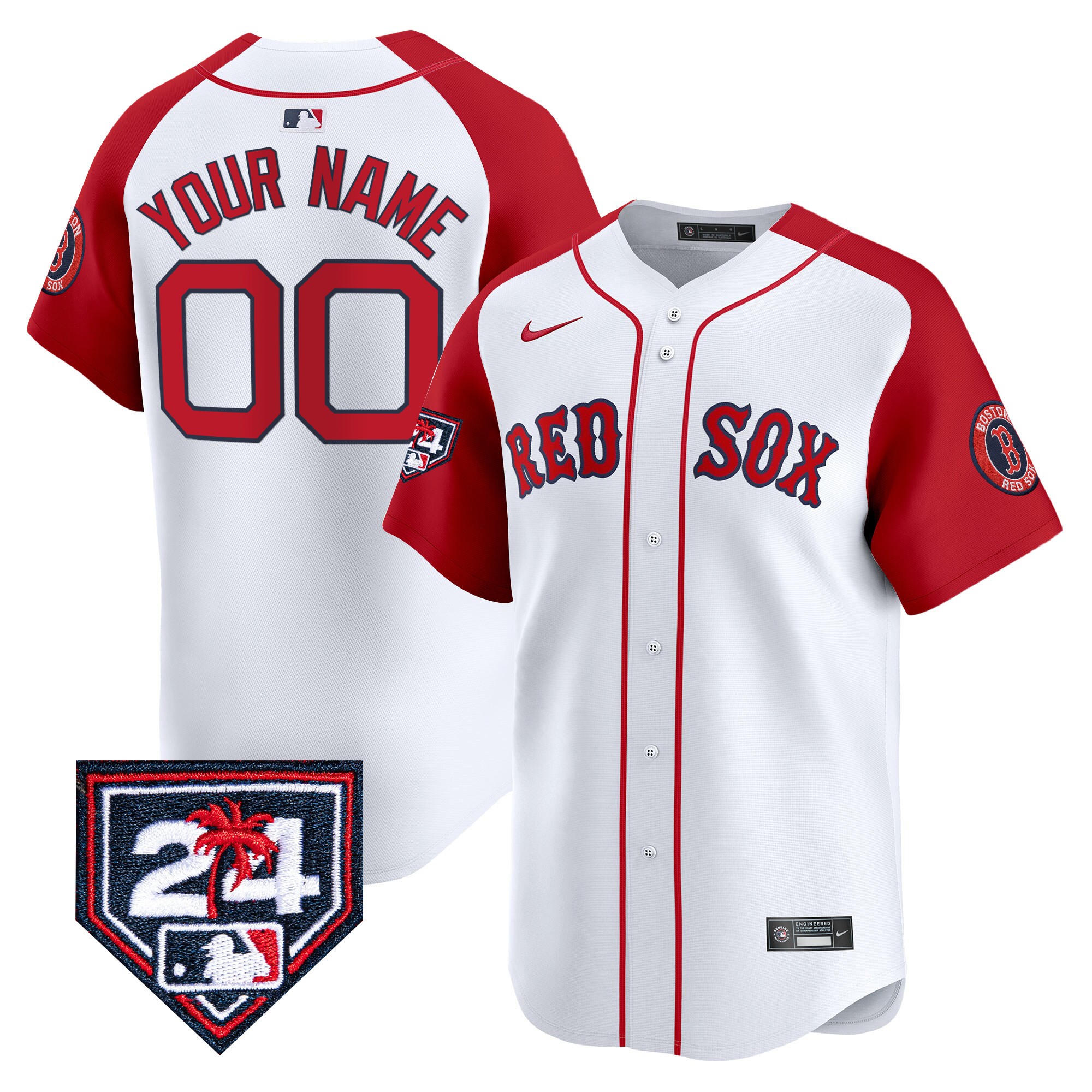 Boston Red Sox 2024 Spring Training Patch Vapor Premier Limited Custom Jersey - All Stitched - Image 3