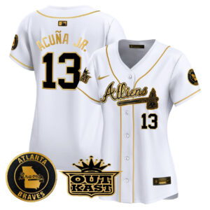 Women's Ronald Acuna JR. Atlanta Braves 2024 Spring Training & Georgia Patch Vapor Premier Limited Jersey - All Stitched