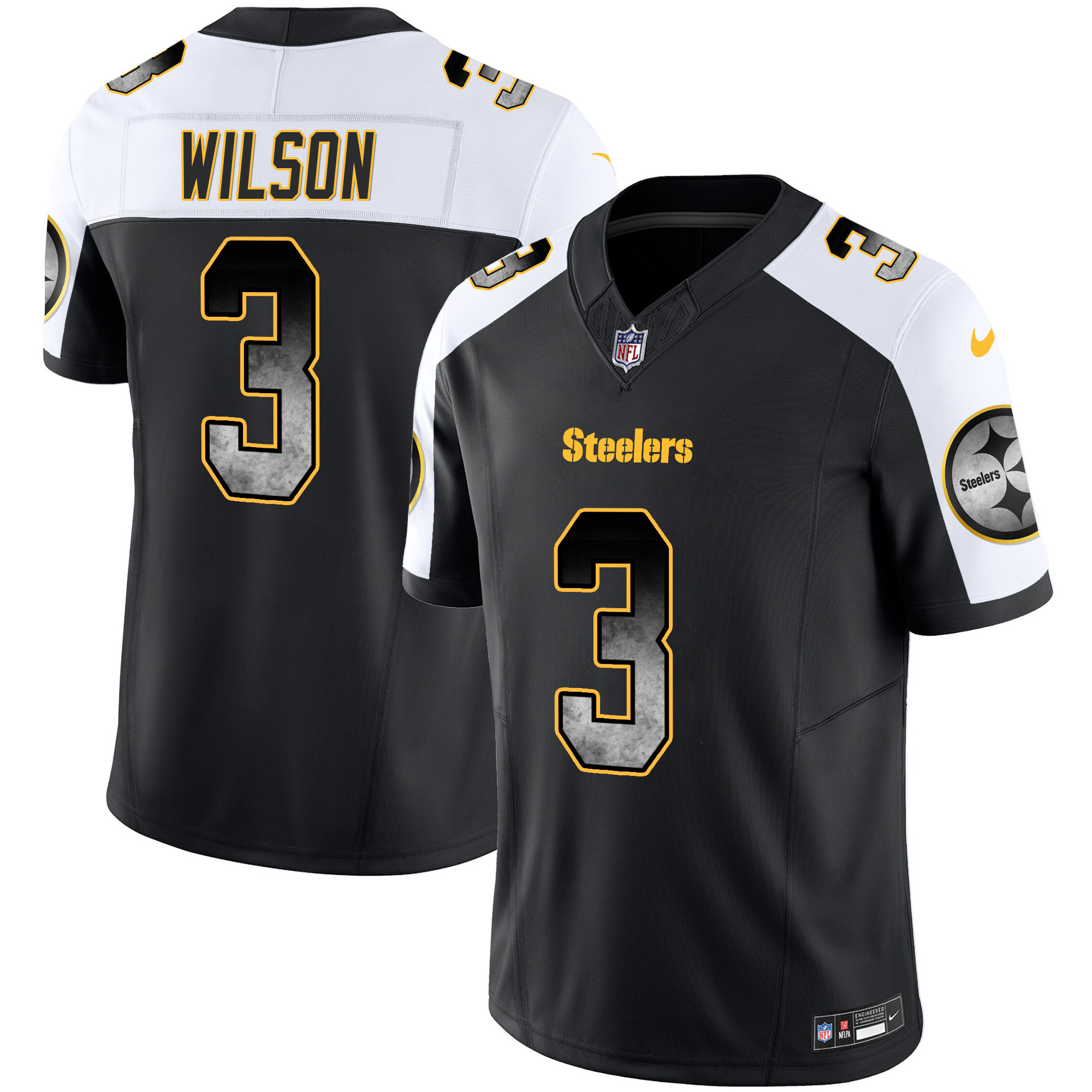 Russell Wilson Steelers Arch Smoke Vapor Jersey - All Stitched - Image 2