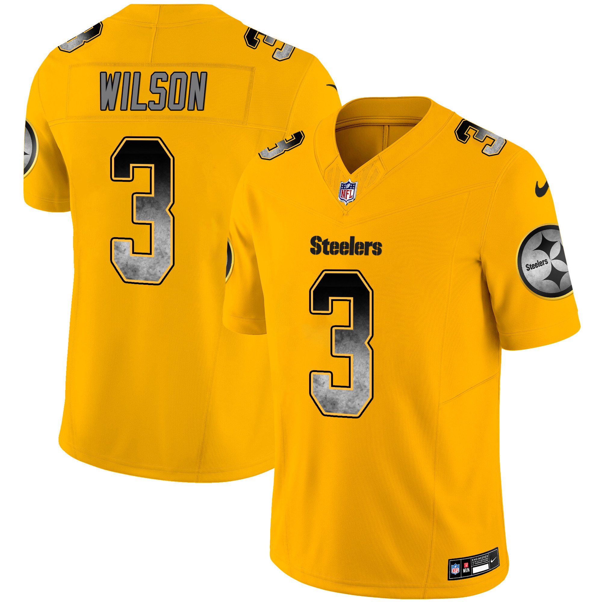 Russell Wilson Steelers Arch Smoke Vapor Jersey - All Stitched - Image 5