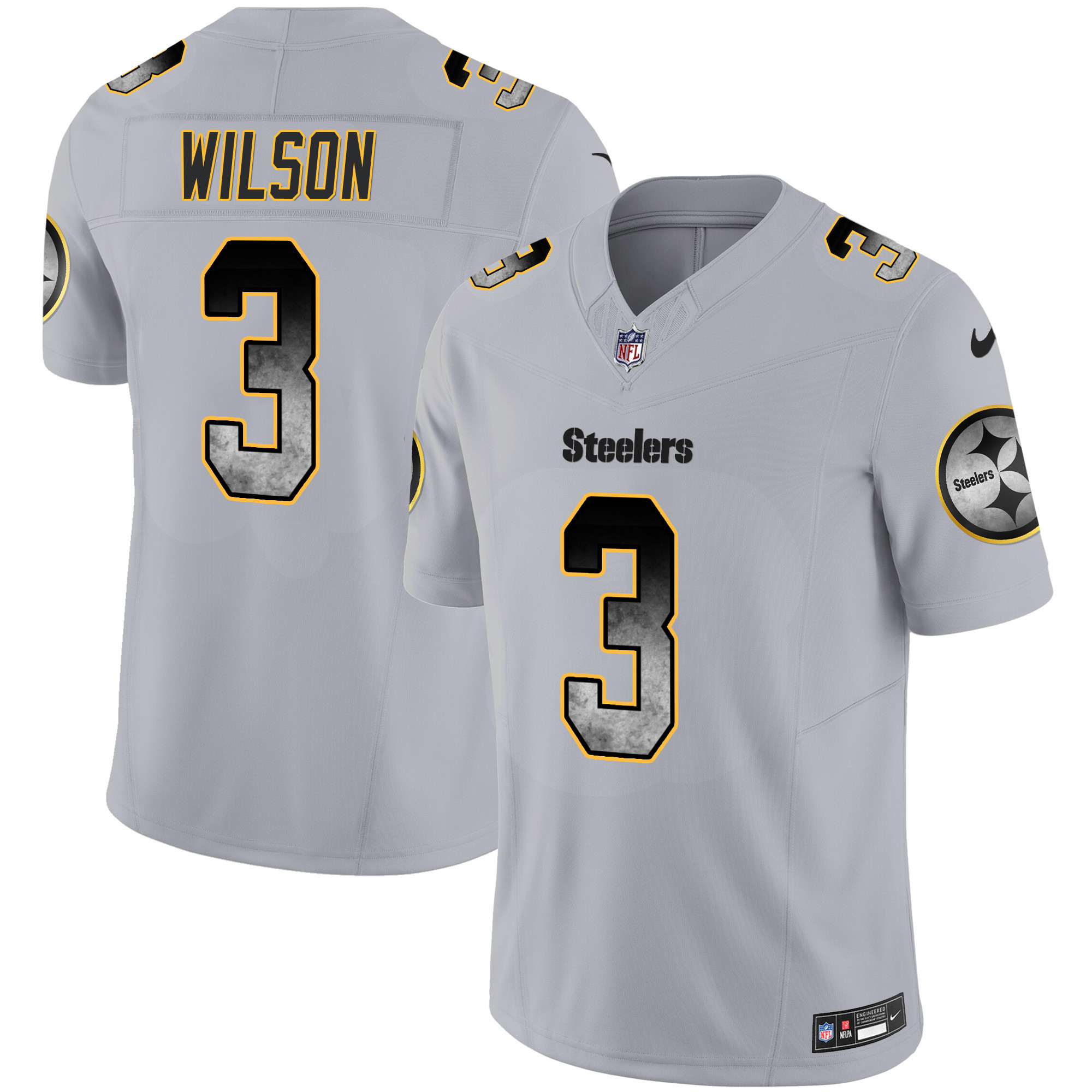 Russell Wilson Steelers Arch Smoke Vapor Jersey - All Stitched - Image 4