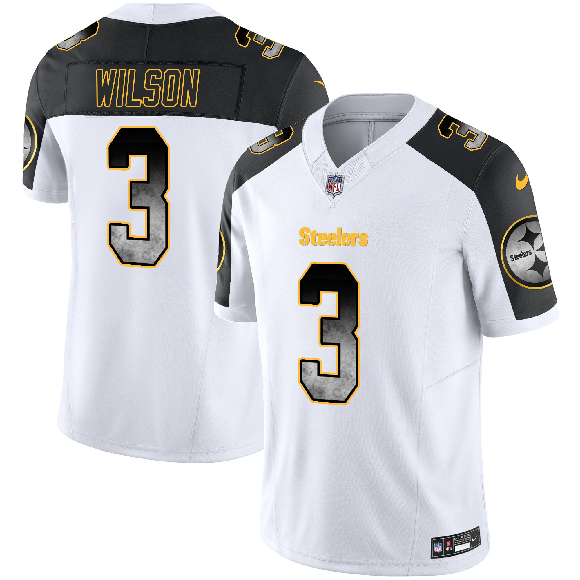 Russell Wilson Steelers Arch Smoke Vapor Jersey - All Stitched - Image 6