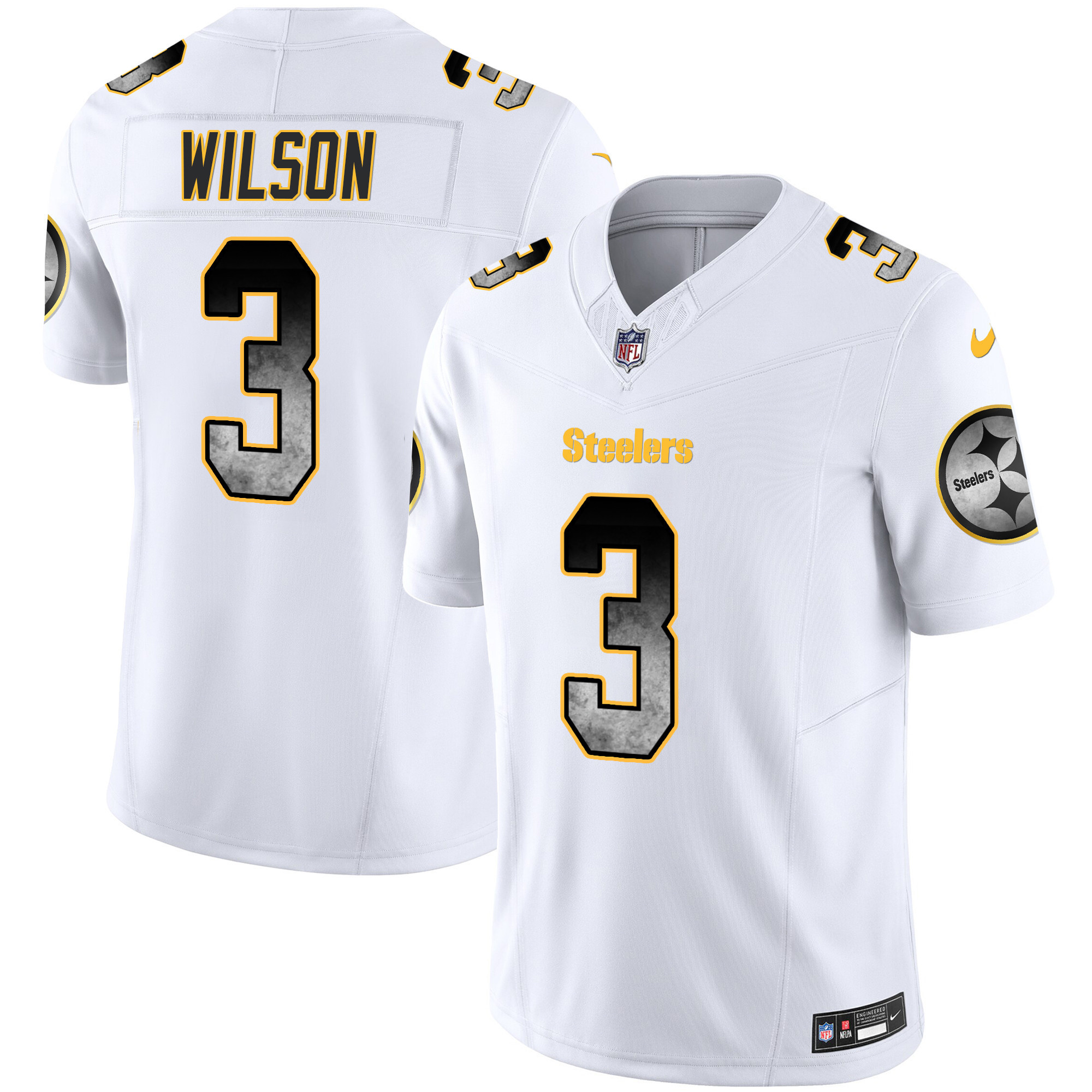 Russell Wilson Steelers Arch Smoke Vapor Jersey - All Stitched - Image 3
