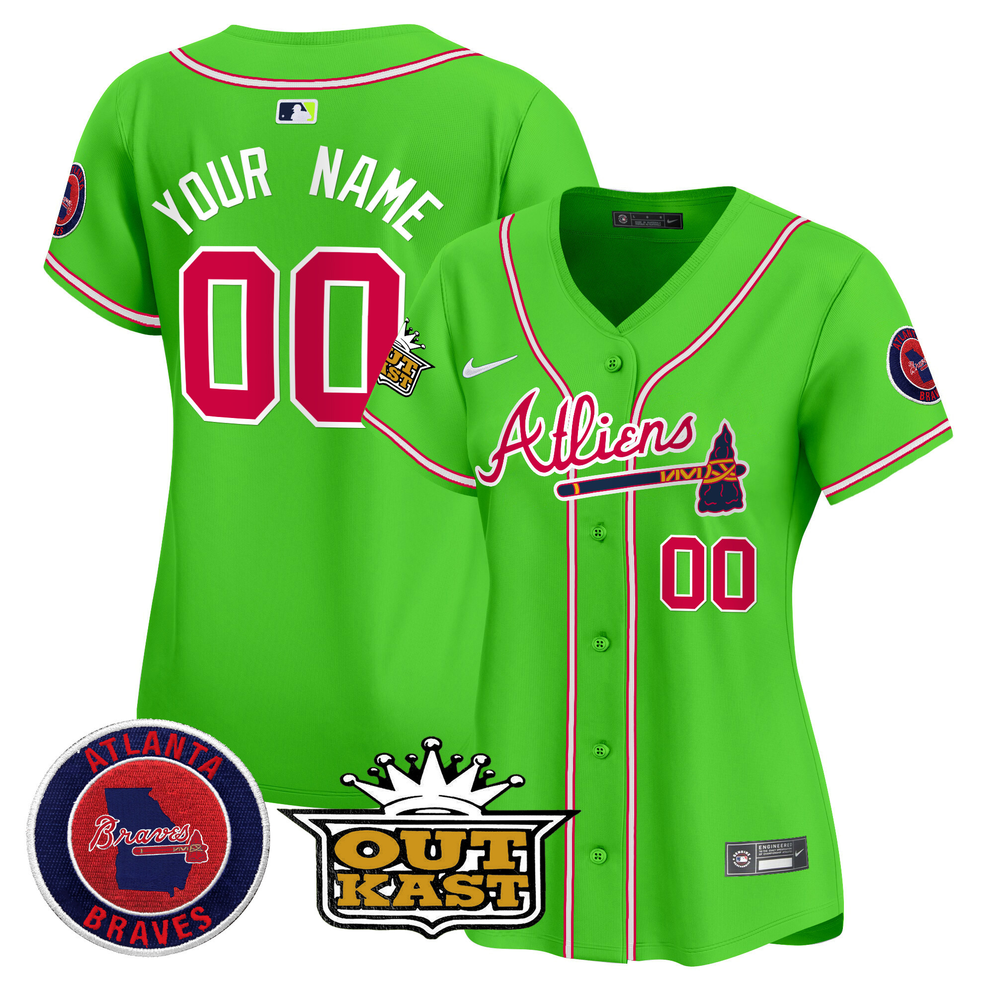 Atlanta Braves Atliens Vapor Premier Elite Custom Jersey - All Stitched - Image 8