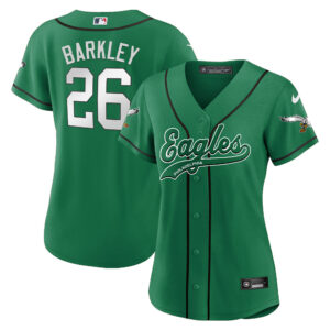 Women's Eagles Kelly Green Baseball Jersey - All Stitched