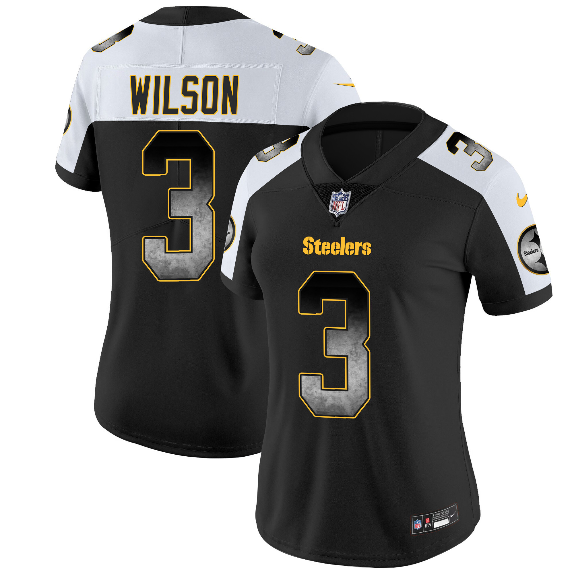 Women's Steelers Arch Smoke Vapor Jersey - All Stitched - Image 9