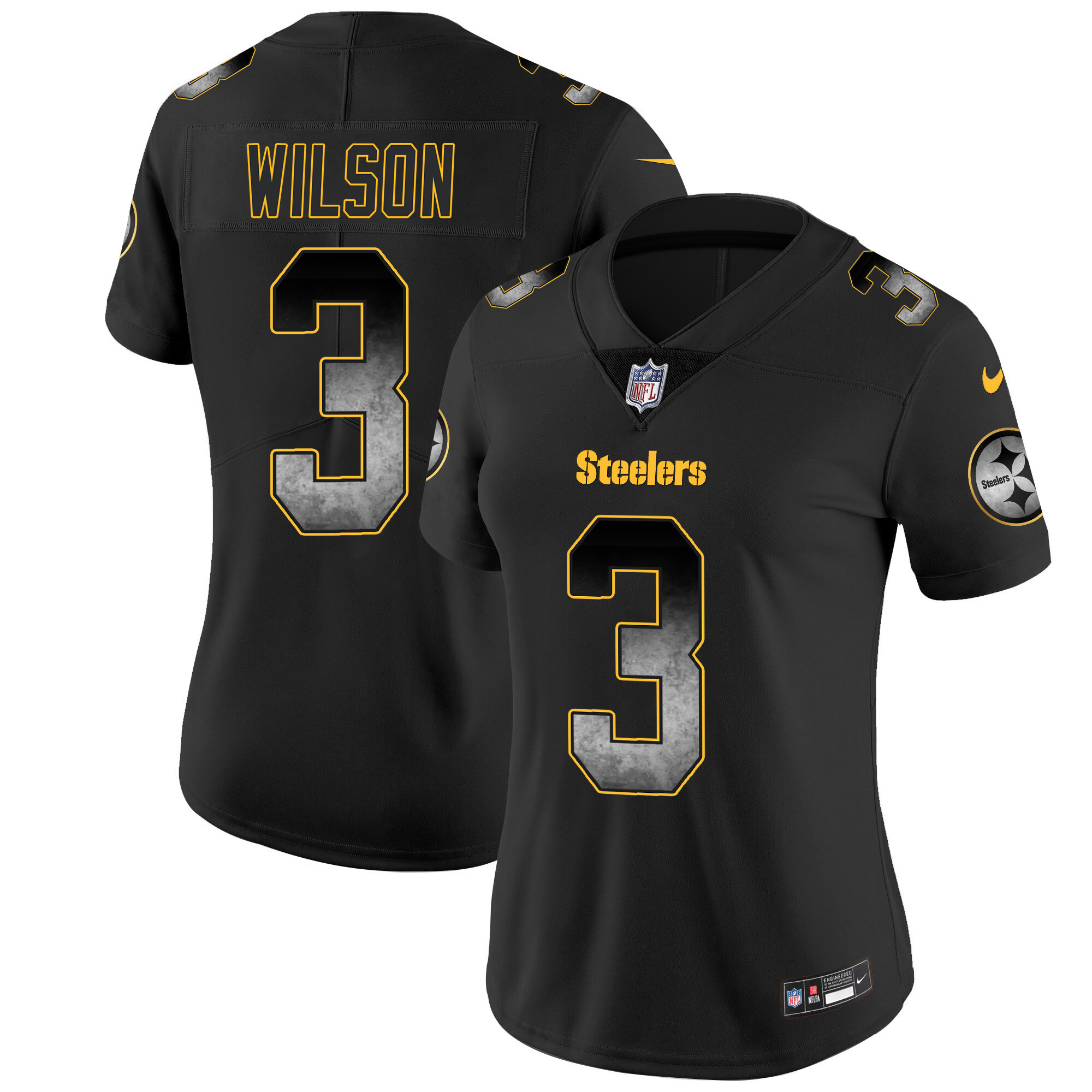 Women's Steelers Arch Smoke Vapor Jersey - All Stitched - Image 2