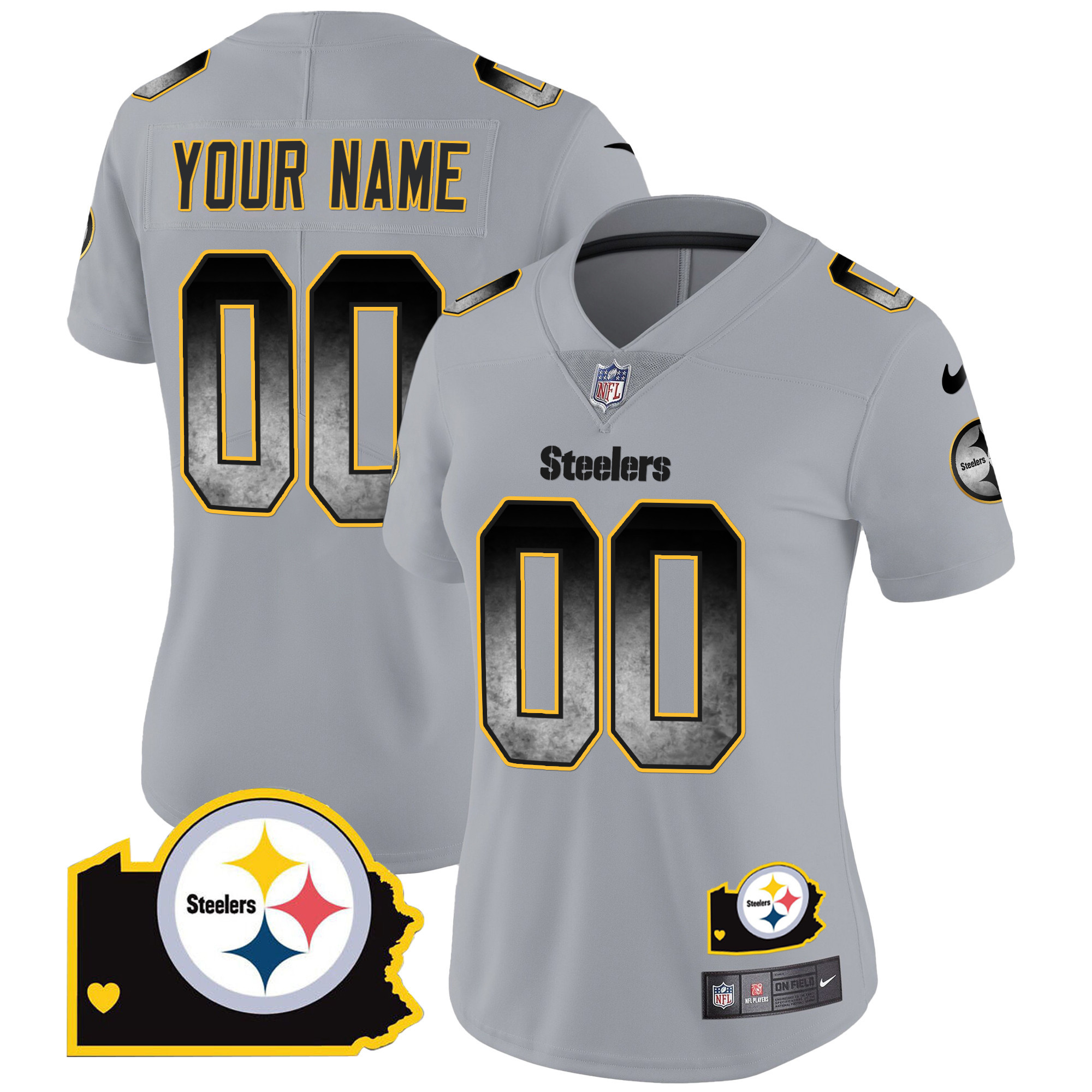 Steelers Arch Smoke Home Patch Vapor Custom Jersey - All Stitched - Image 10