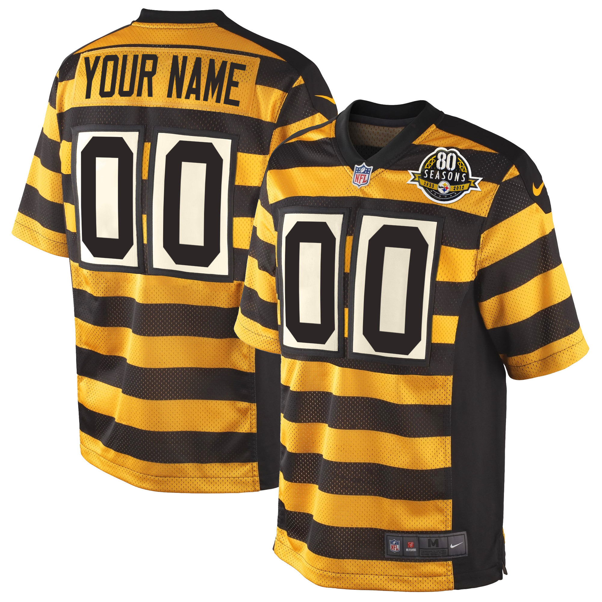Pittsburgh Steelers Throwback Bunblebee Custom Jersey - All Stitched