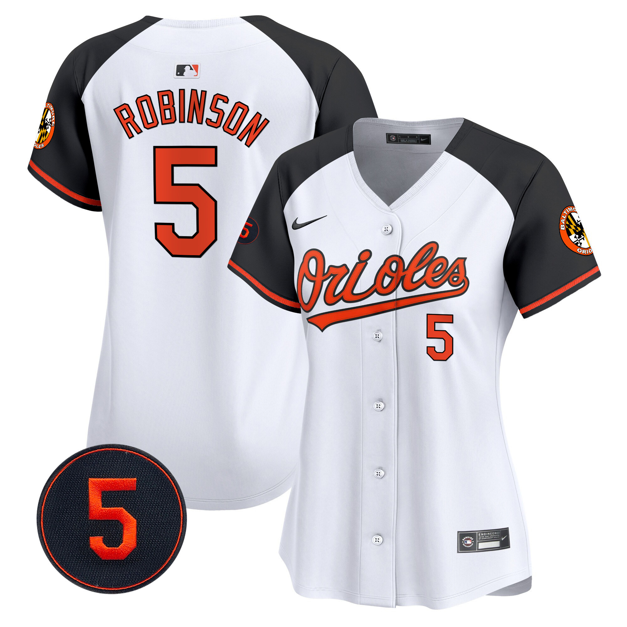 Women’s Baltimore Orioles Robinson Patch Vapor Premier Limited Jersey – All Stitched - Image 16