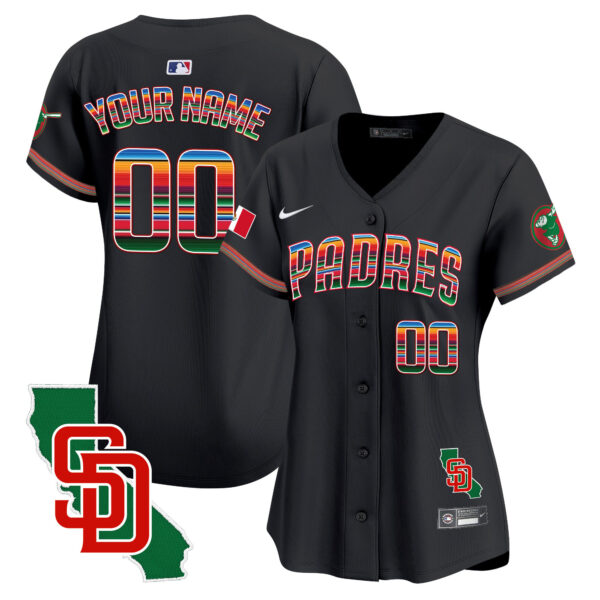 Padres Mexico California Patch Vapor Premier Limited Custom Jersey – All Stitched - Image 8