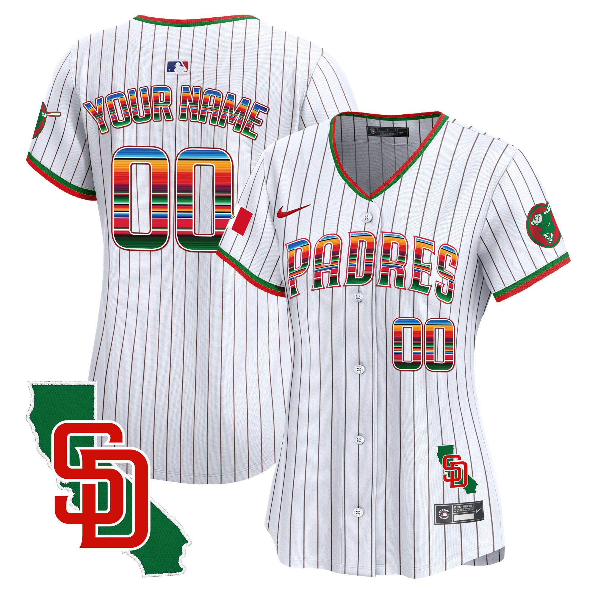 Padres Mexico California Patch Vapor Premier Limited Custom Jersey – All Stitched - Image 10