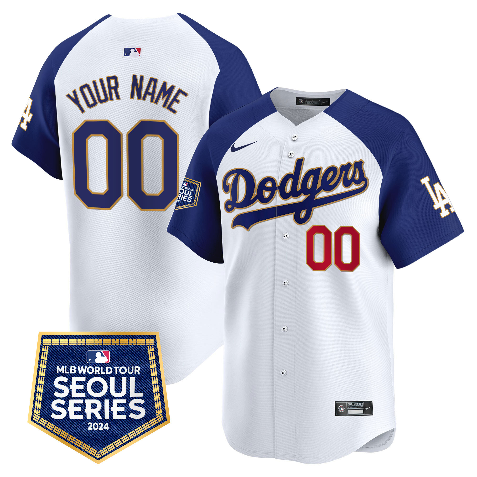 Dodgers 2024 World Tour Seoul Series Patch Vapor Premier Limited Custom Jersey - All Stitched - Image 5