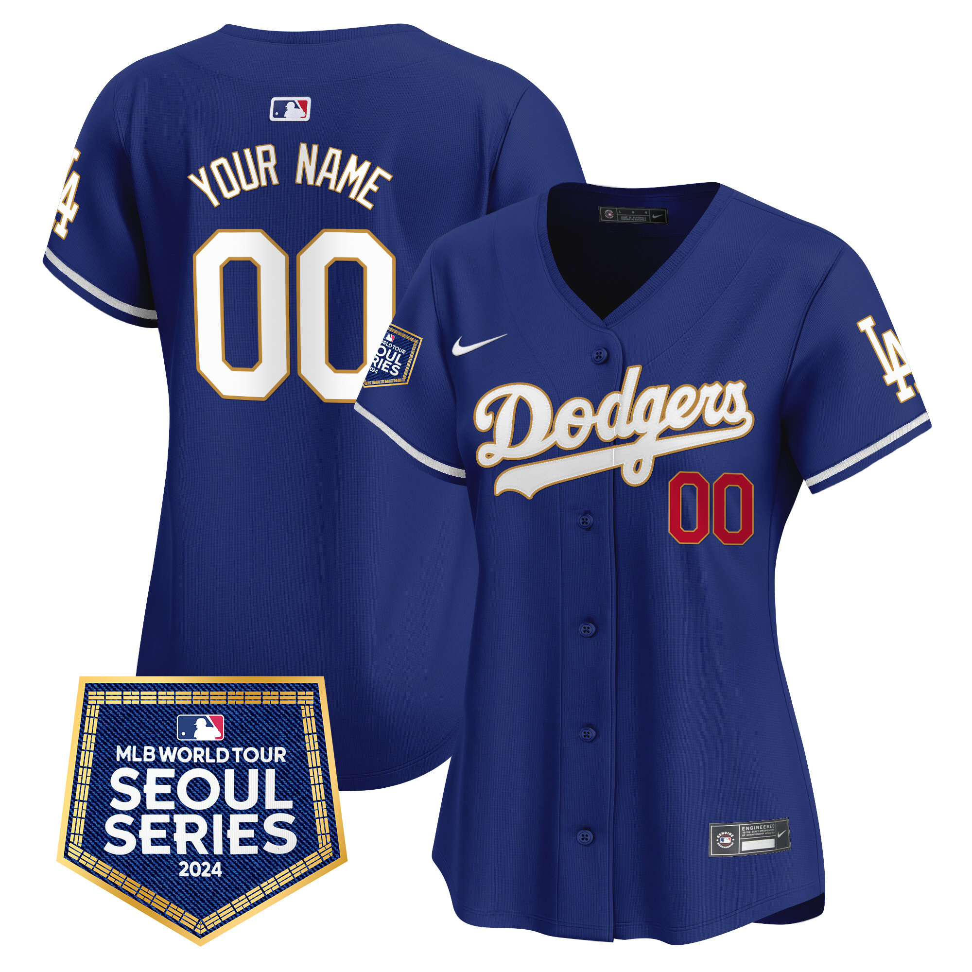 Dodgers 2024 World Tour Seoul Series Patch Vapor Premier Limited Custom Jersey - All Stitched - Image 9