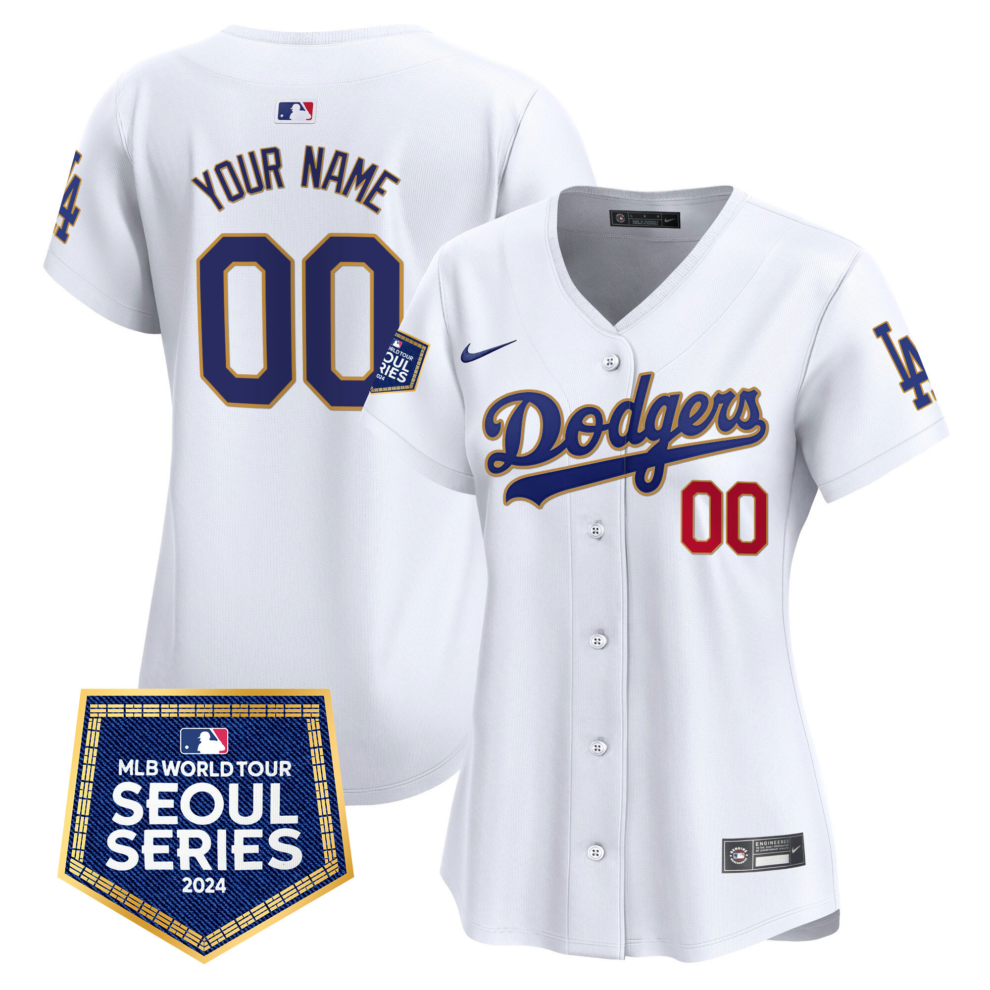 Dodgers 2024 World Tour Seoul Series Patch Vapor Premier Limited Custom Jersey - All Stitched - Image 8