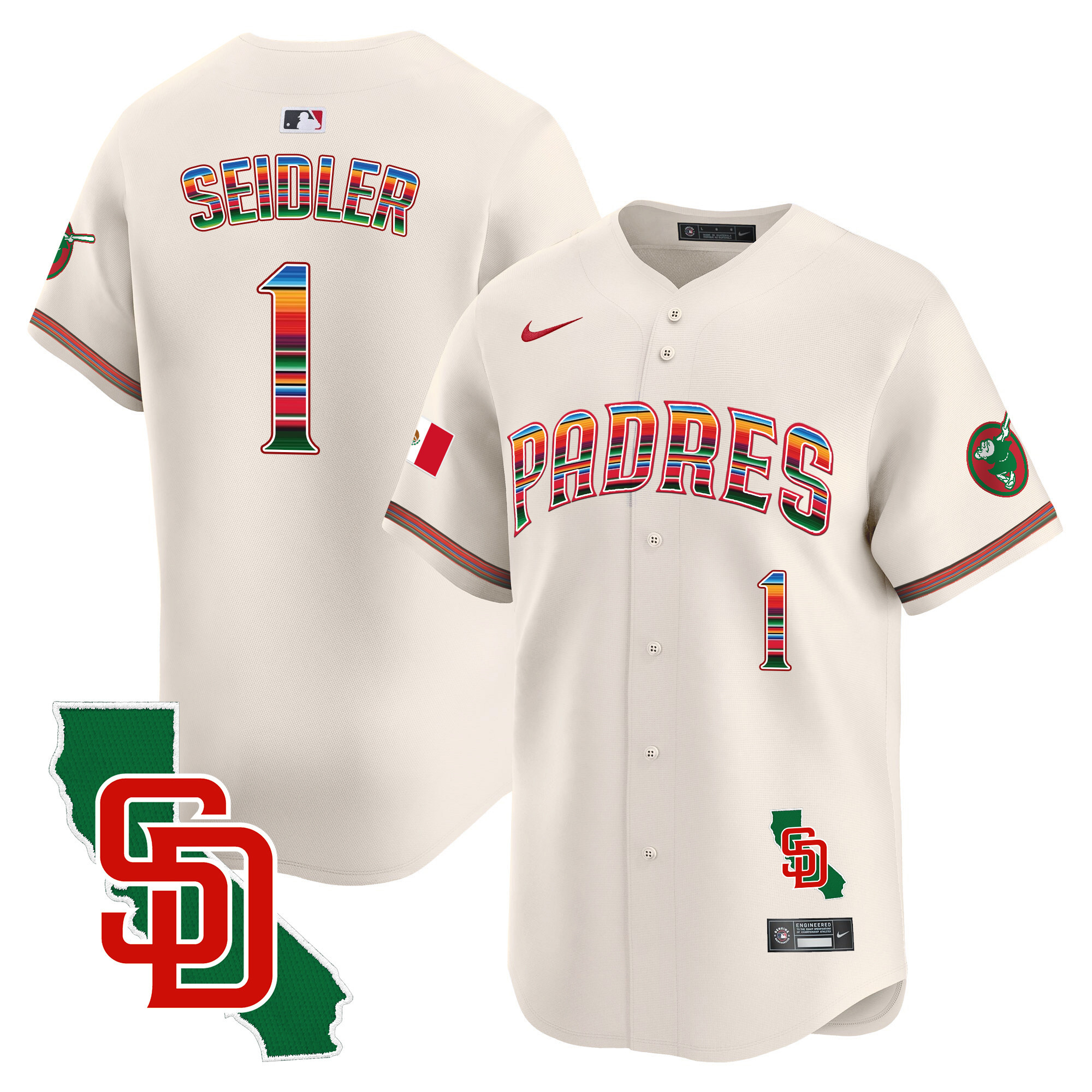 Men's Padres Mexico California Patch Vapor Premier Limited Jersey – All Stitched - Image 19
