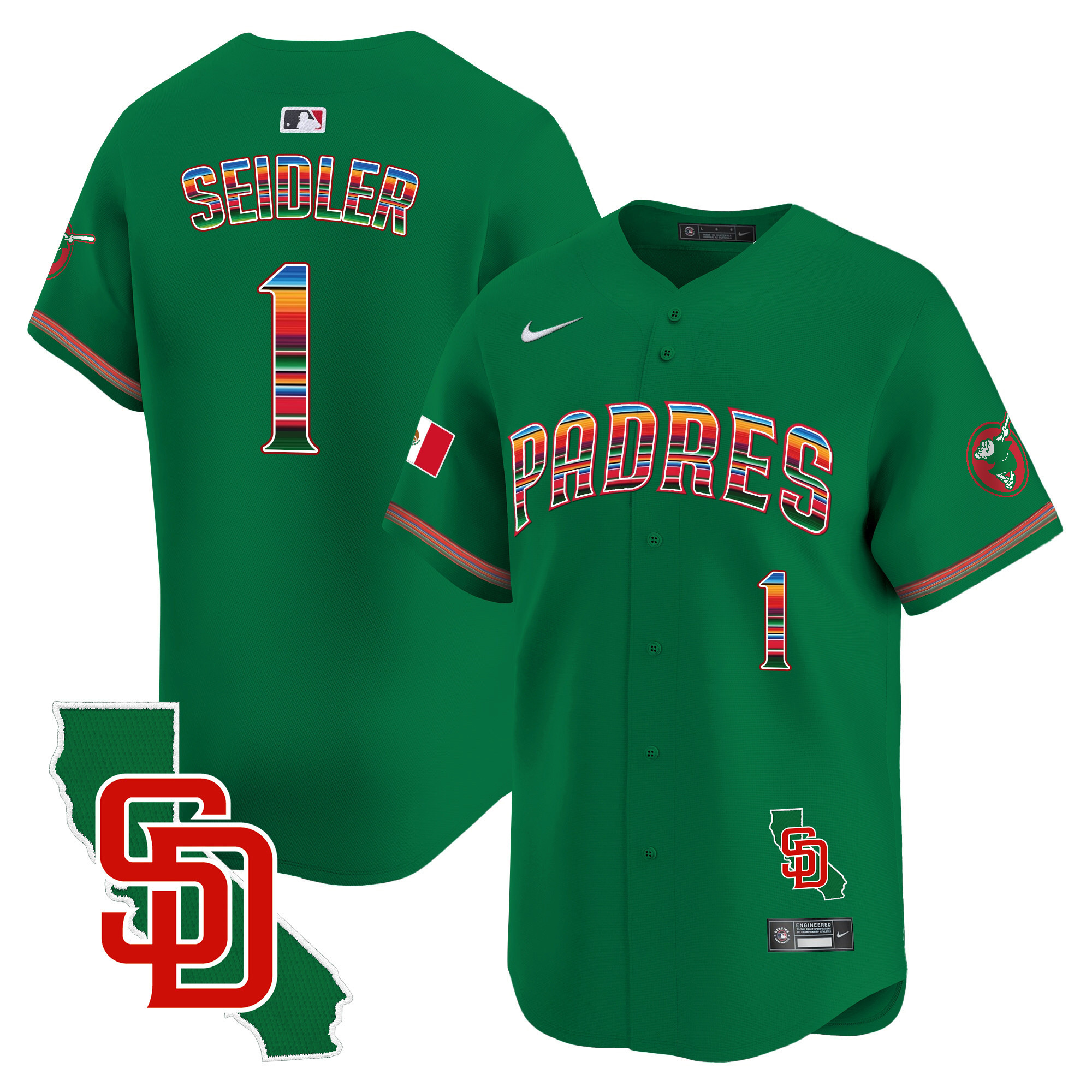 Men's Padres Mexico California Patch Vapor Premier Limited Jersey – All Stitched - Image 35