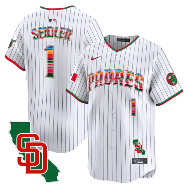 Men's Padres Mexico California Patch Vapor Premier Limited Jersey – All Stitched - Image 27