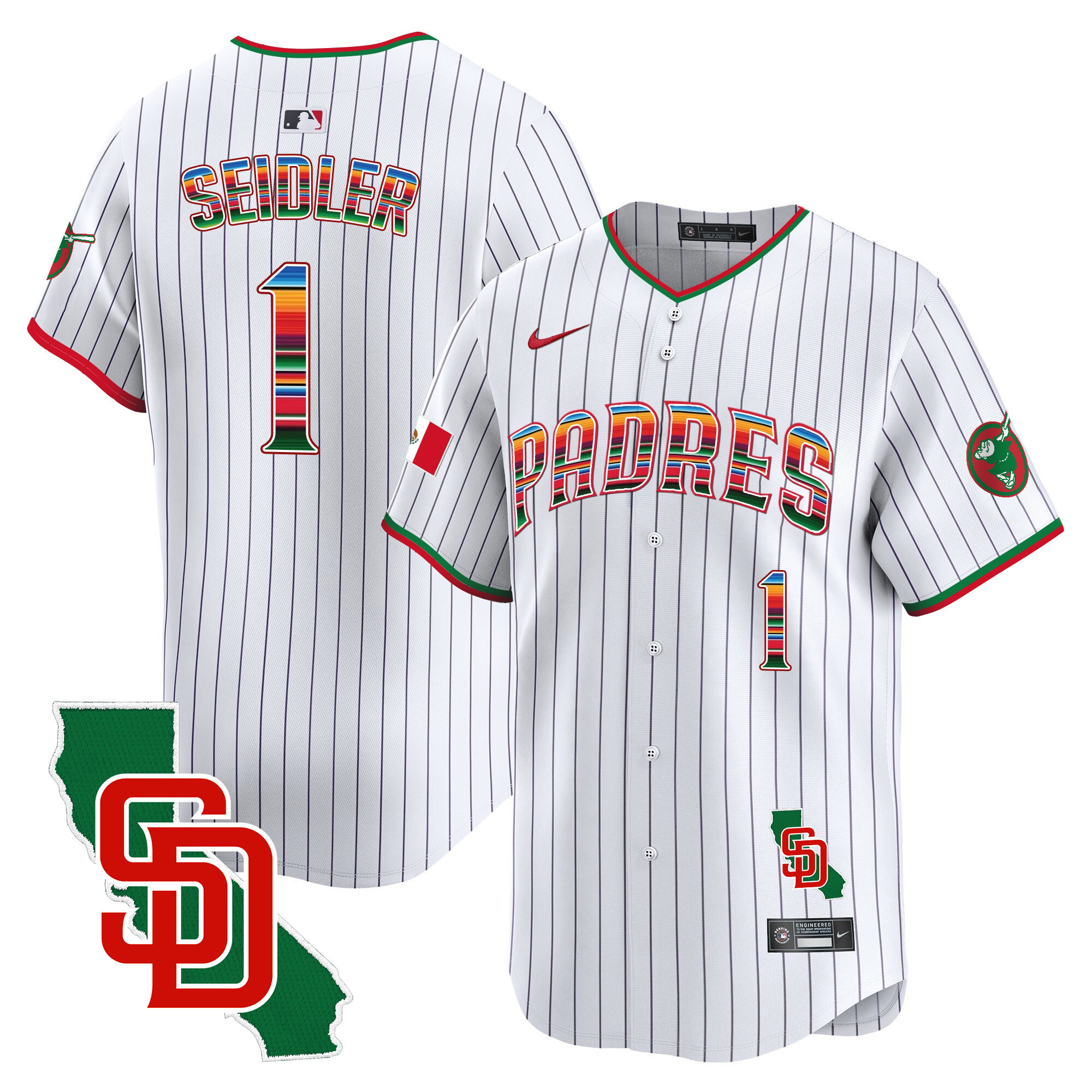 Men's Padres Mexico California Patch Vapor Premier Limited Jersey – All Stitched - Image 27