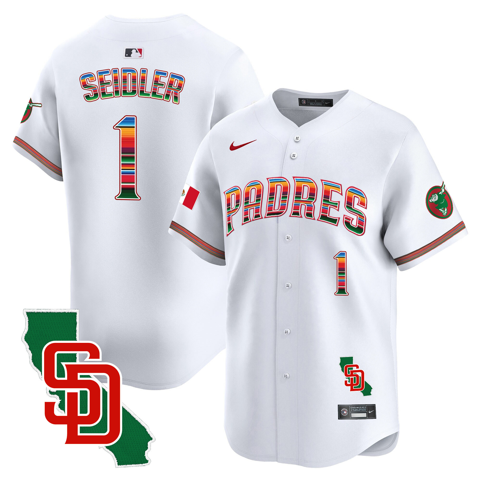 Men's Padres Mexico California Patch Vapor Premier Limited Jersey – All Stitched - Image 3