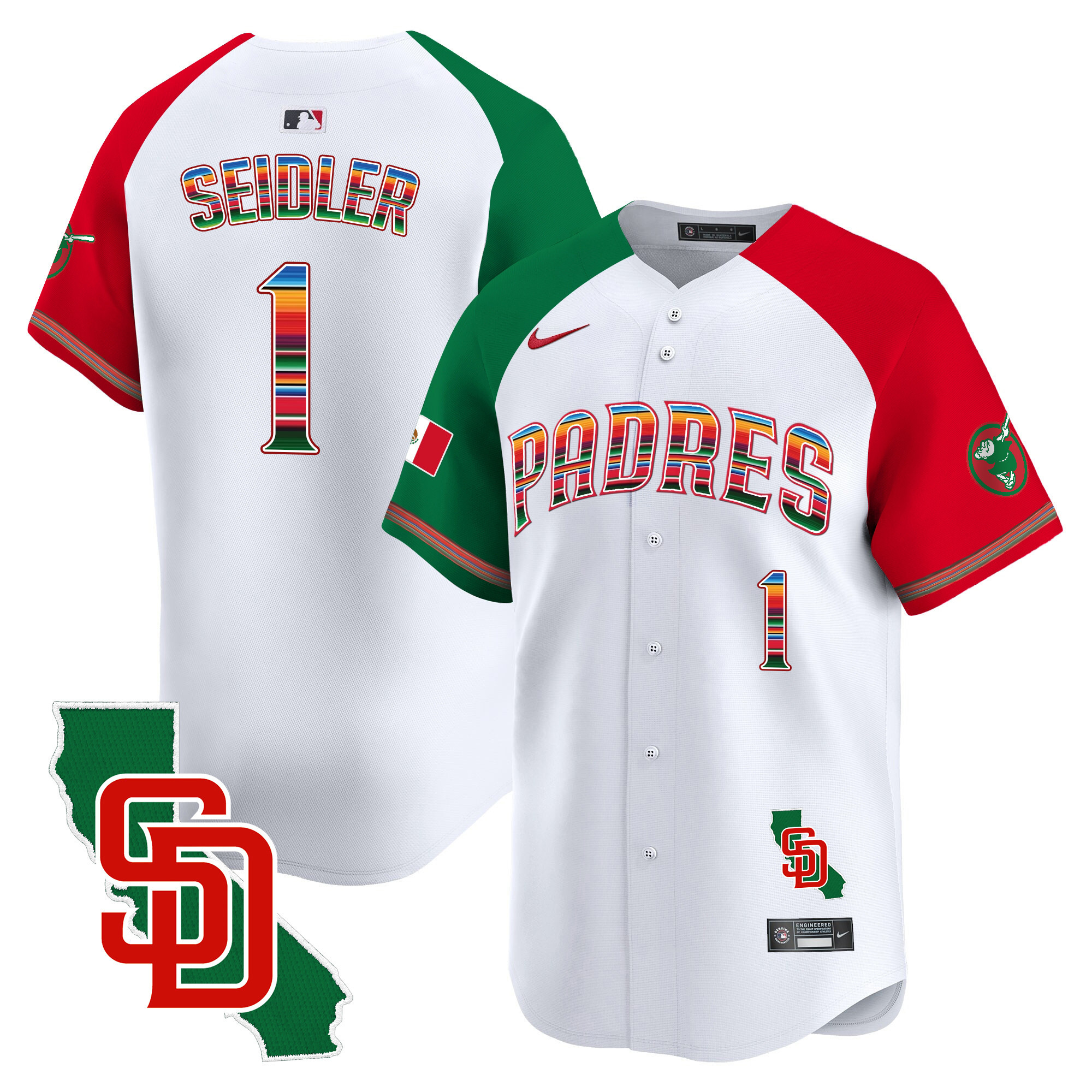 Men's Padres Mexico California Patch Vapor Premier Limited Jersey – All Stitched - Image 43