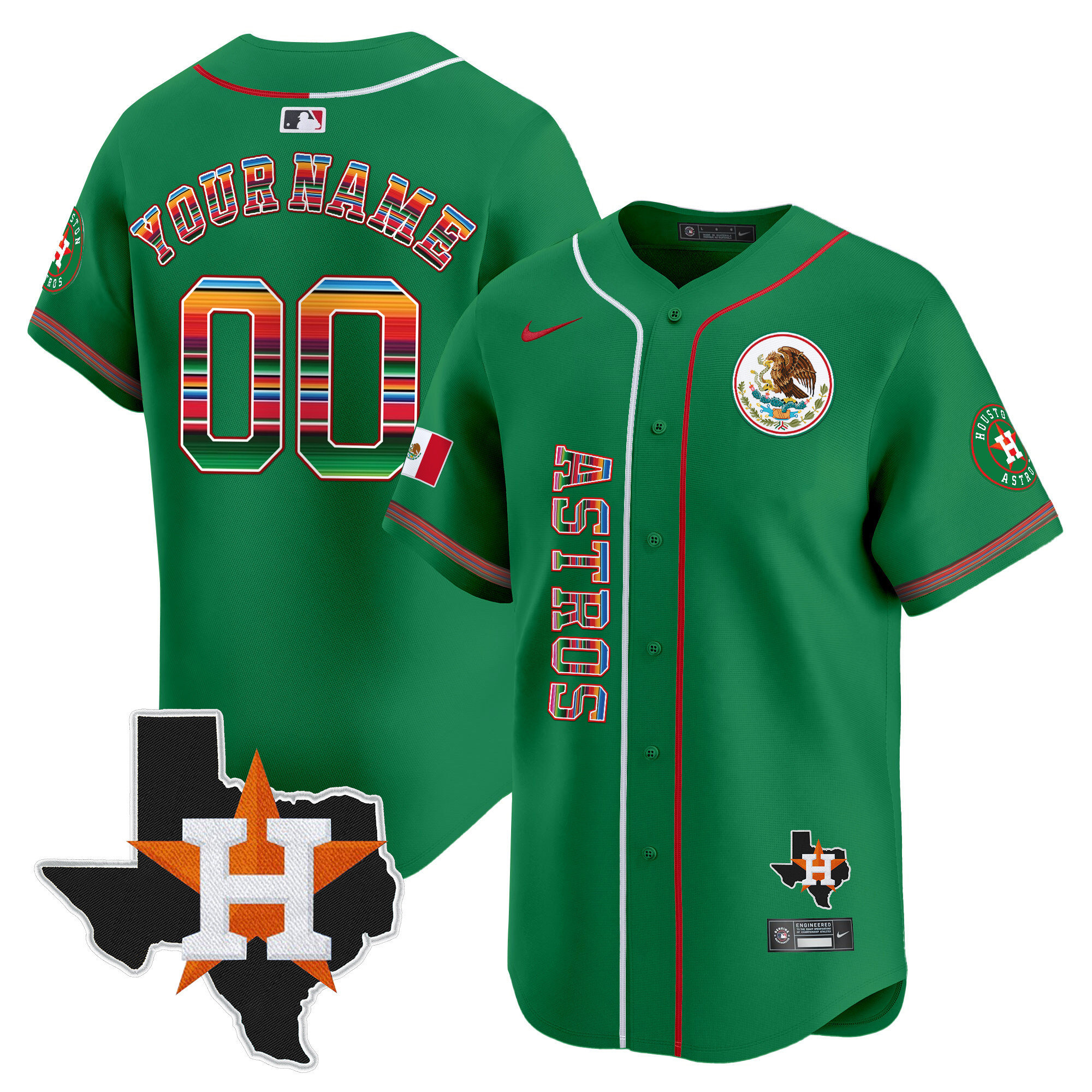 Houston Astros Mexico Vapor Premier Limited Custom Jersey V4 - All Stitched - Image 4