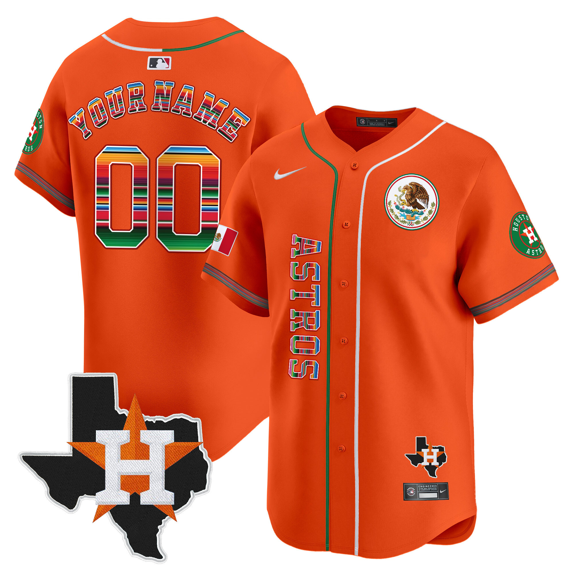 Houston Astros Mexico Vapor Premier Limited Custom Jersey V4 - All Stitched - Image 5
