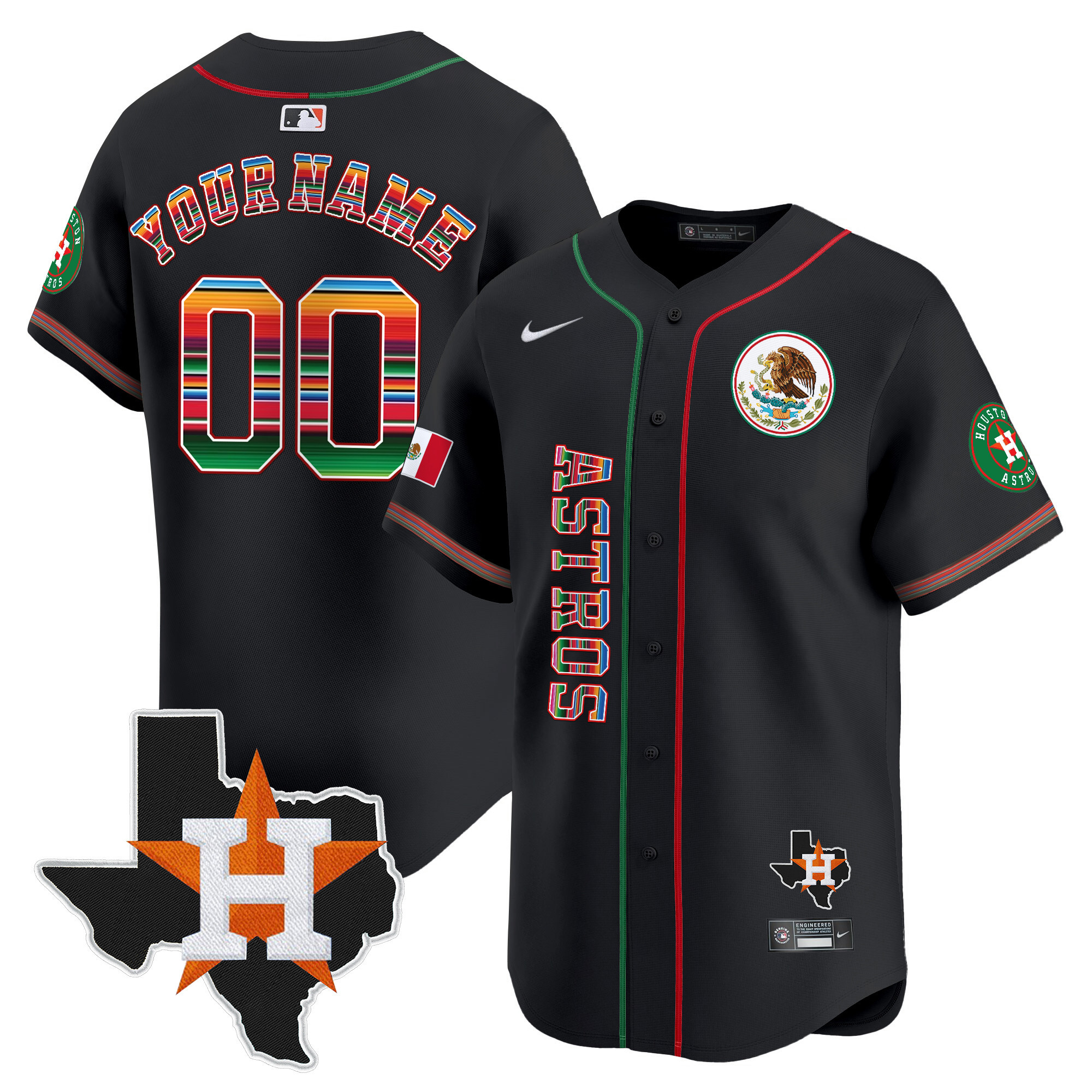 Houston Astros Mexico Vapor Premier Limited Custom Jersey V4 - All Stitched - Image 2