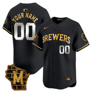 Milwaukee Brewers Home Patch Vapor Premier Limited Custom Jersey - All Stitched