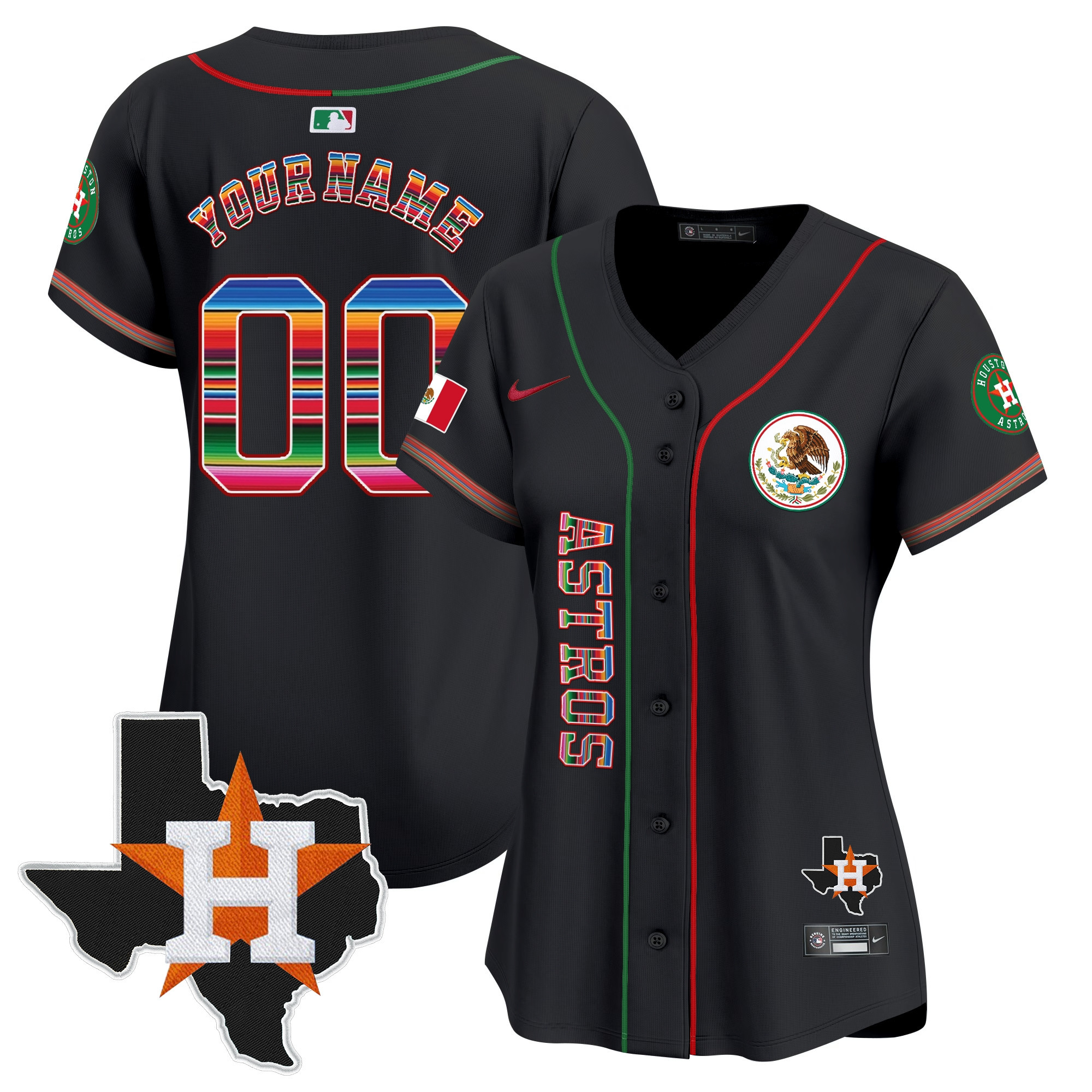 Houston Astros Mexico Vapor Premier Limited Custom Jersey V4 - All Stitched - Image 8