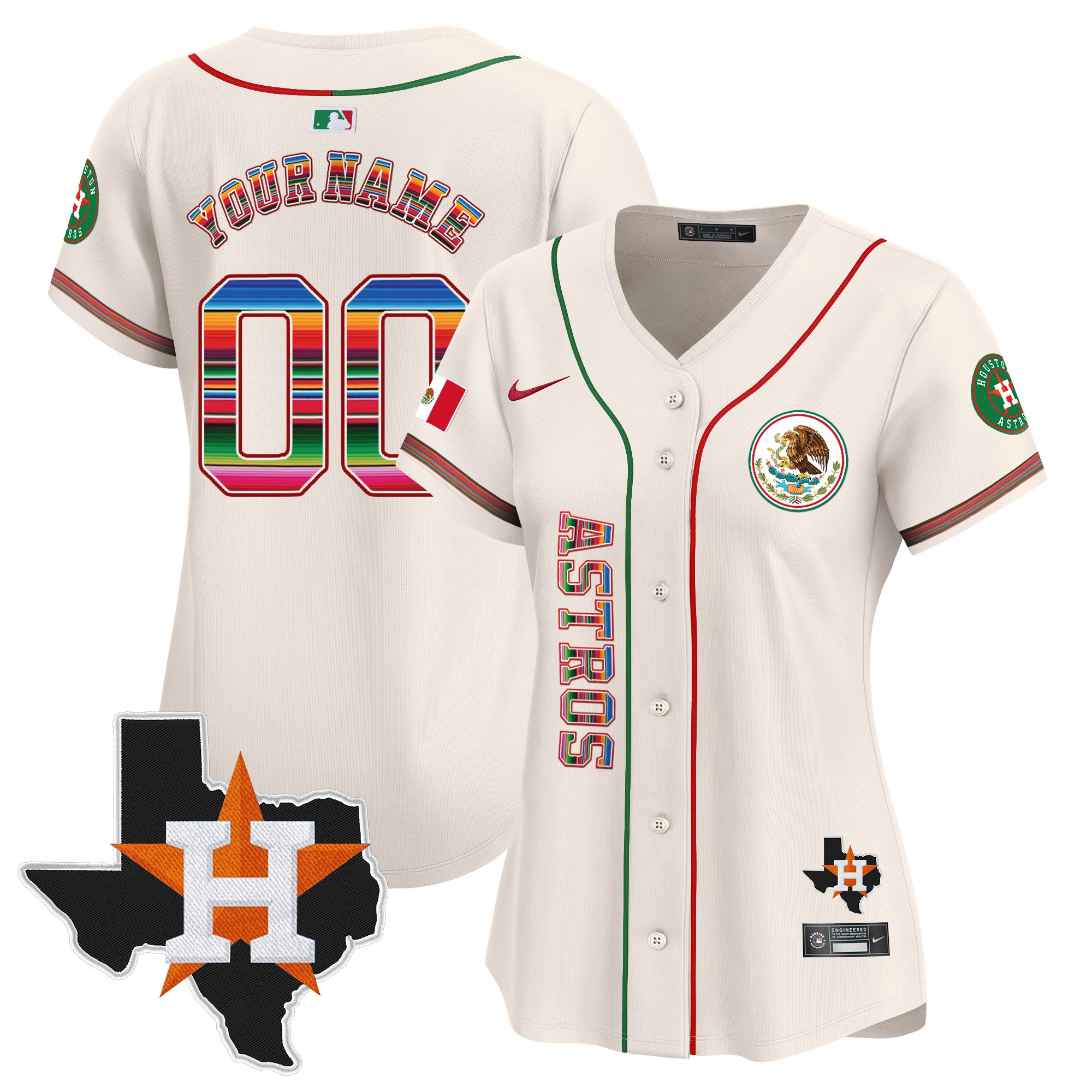 Houston Astros Mexico Vapor Premier Limited Custom Jersey V4 - All Stitched - Image 9