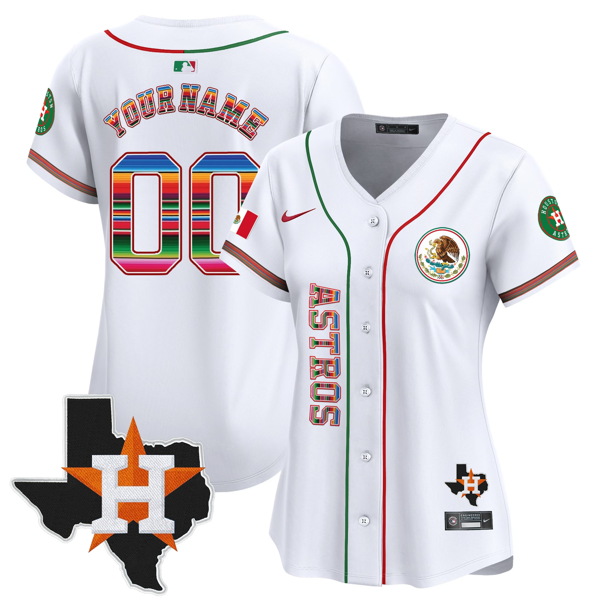 Houston Astros Mexico Vapor Premier Limited Custom Jersey V4 - All Stitched - Image 7