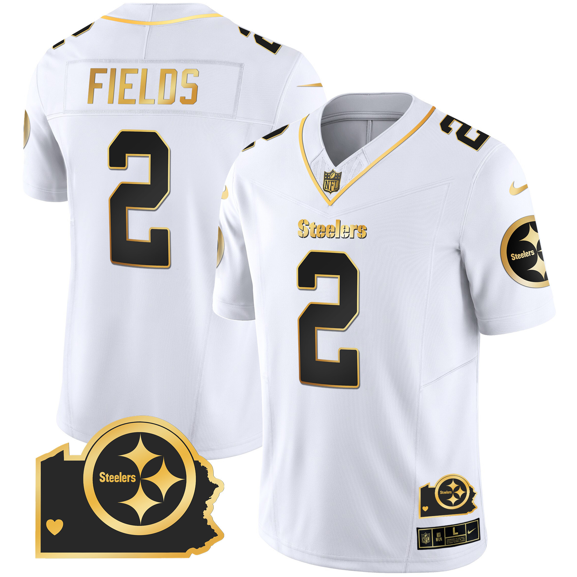 Men's Steelers Home Patch Gold Vapor Jersey - All Stitched - Image 23