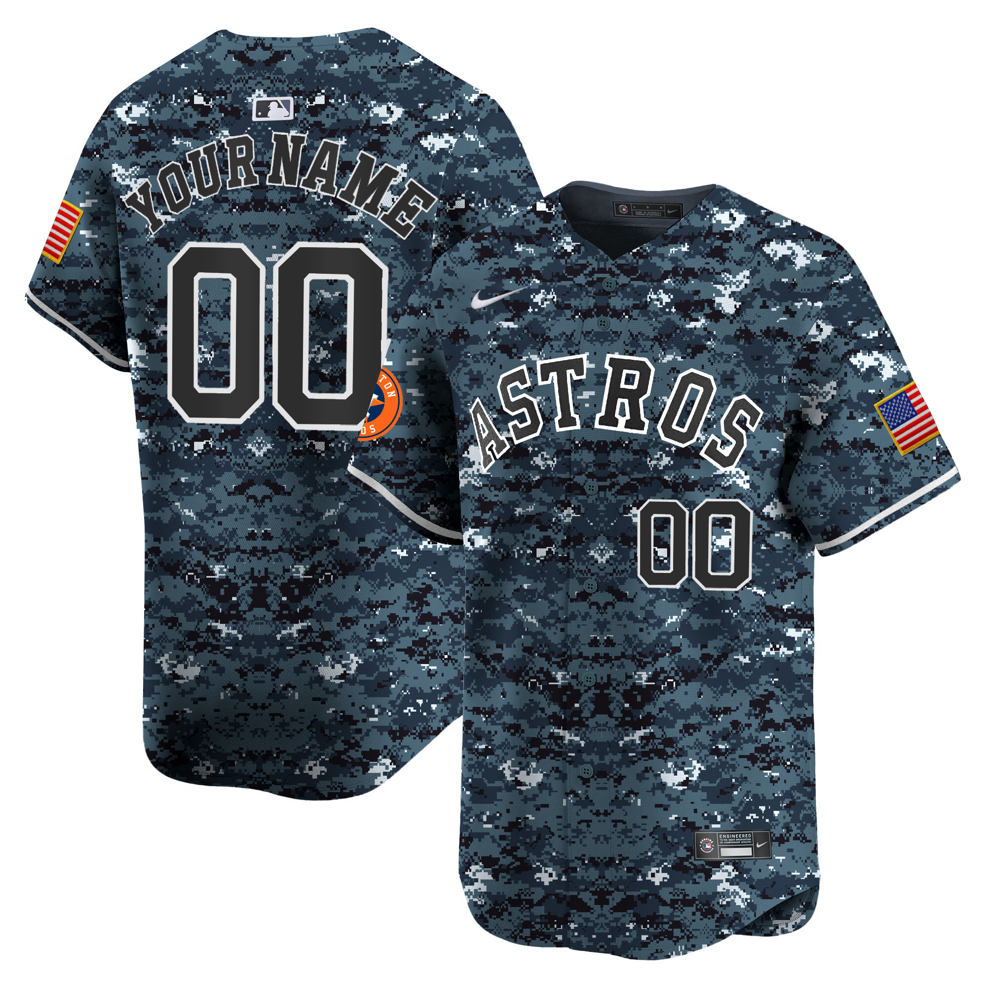 Houston Astros USMC Alternate Vapor Premier Limited Custom Jersey - All Stitched - Image 3