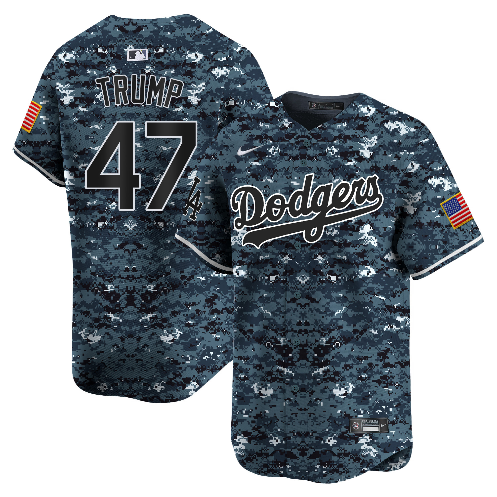 Men's Dodgers USMC Alternate Vapor Premier Limited Jersey - All Stitched - Image 28
