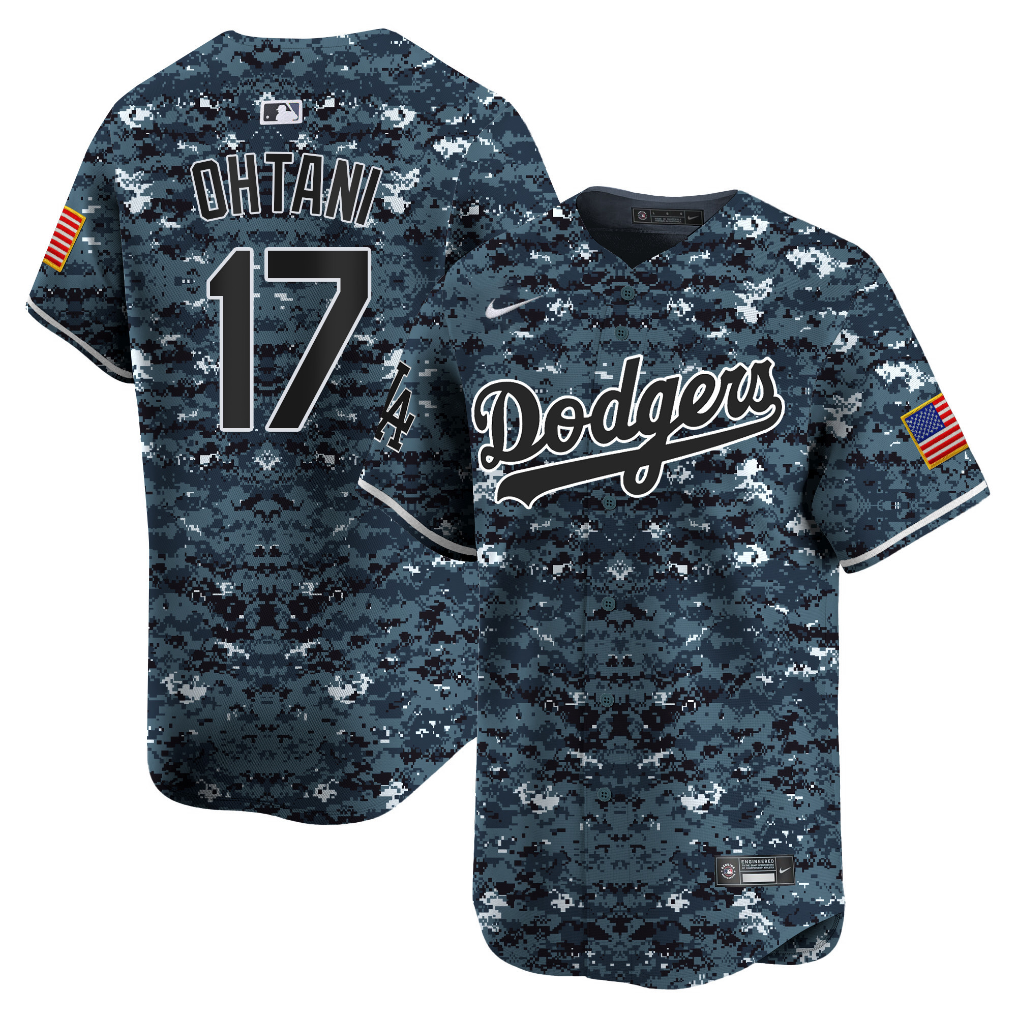 Men's Dodgers USMC Alternate Vapor Premier Limited Jersey - All Stitched - Image 21