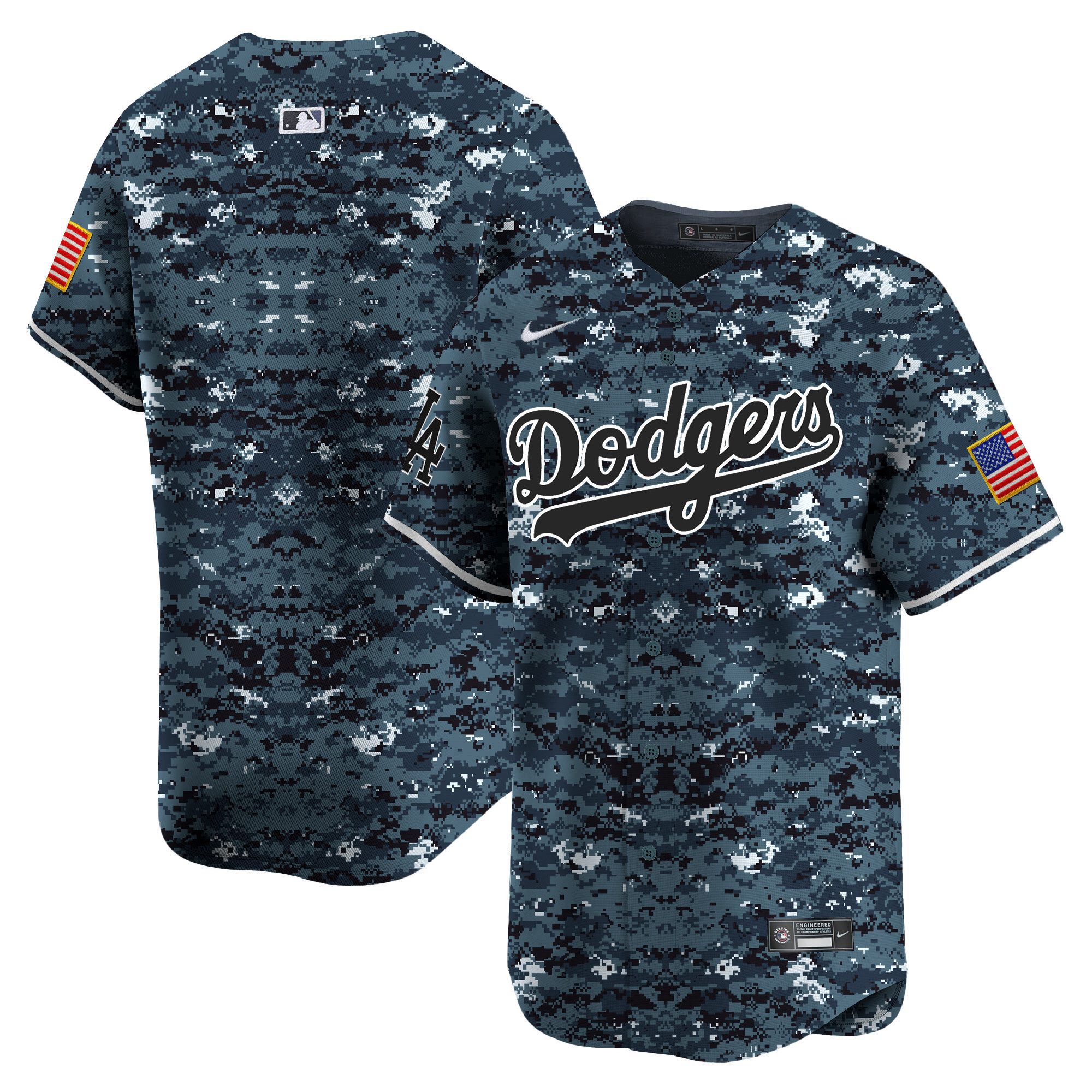 Men's Dodgers USMC Alternate Vapor Premier Limited Jersey - All Stitched - Image 30