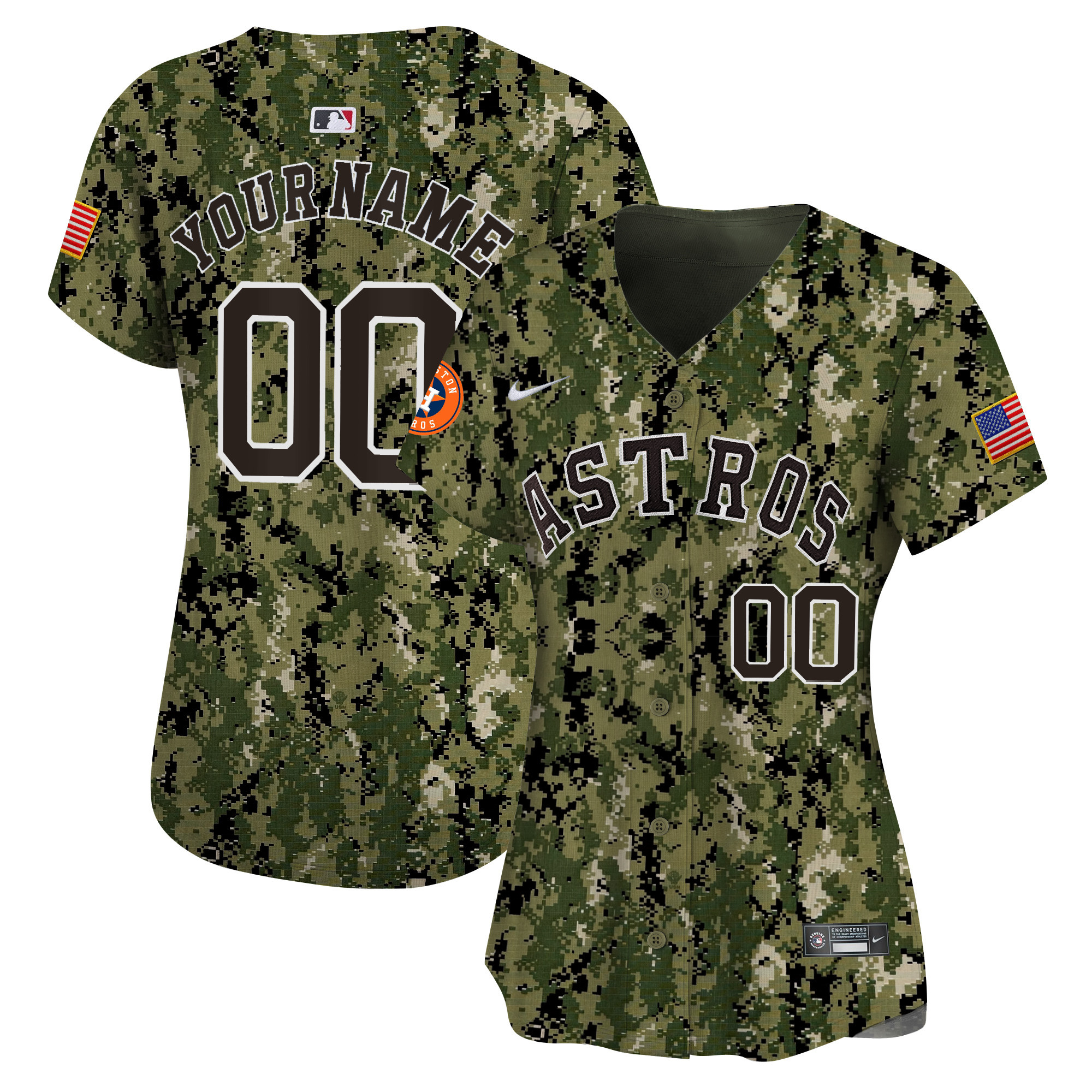 Houston Astros USMC Alternate Vapor Premier Limited Custom Jersey - All Stitched - Image 4