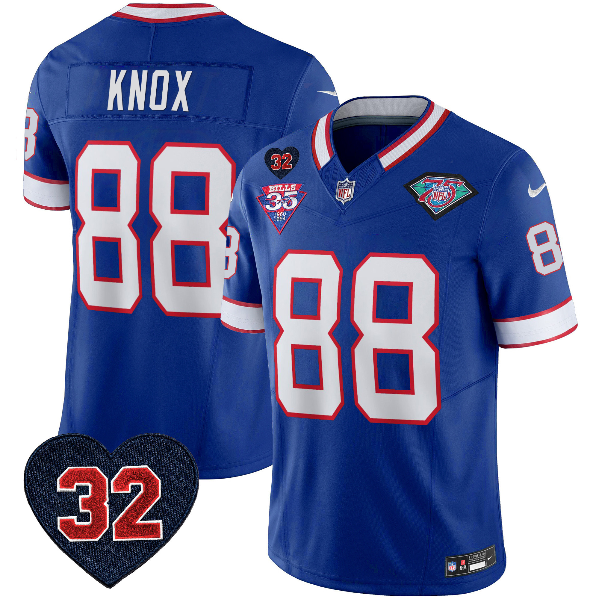 Men's Bills 1994 Throwback O.J. Simpson Patch Vapor Limited Jersey - All Stitched - Image 14