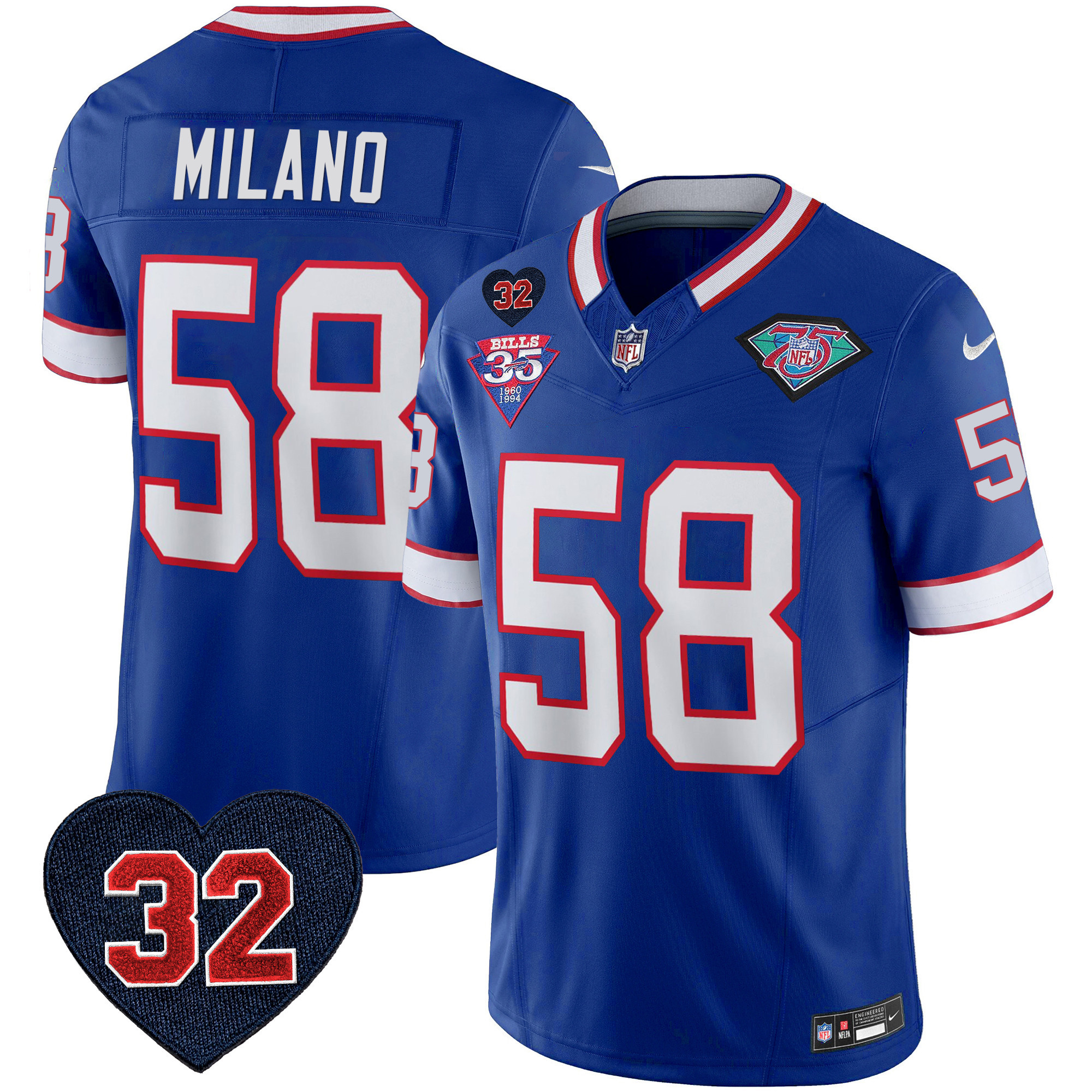 Men's Bills 1994 Throwback O.J. Simpson Patch Vapor Limited Jersey - All Stitched - Image 15