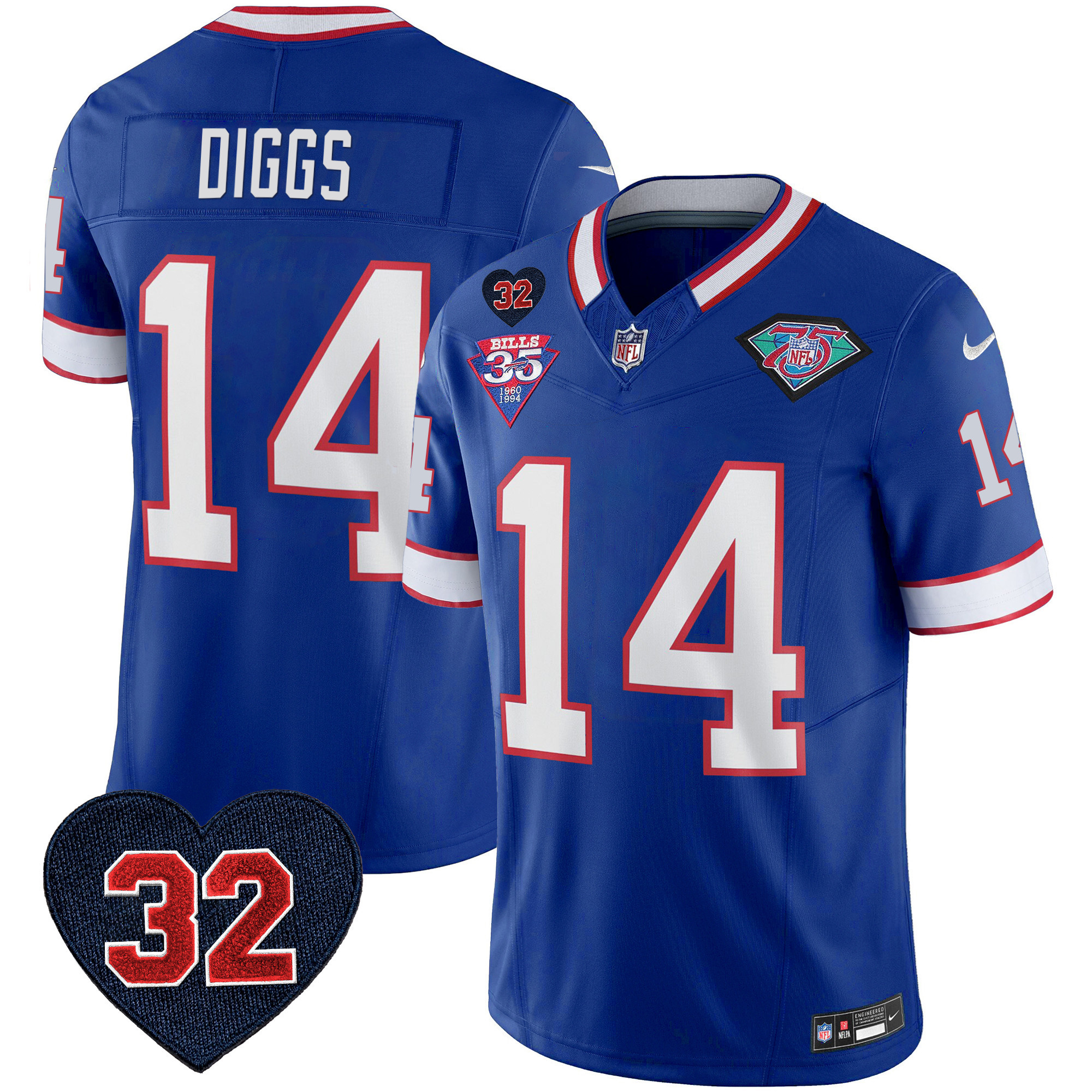 Men's Bills 1994 Throwback O.J. Simpson Patch Vapor Limited Jersey - All Stitched - Image 12