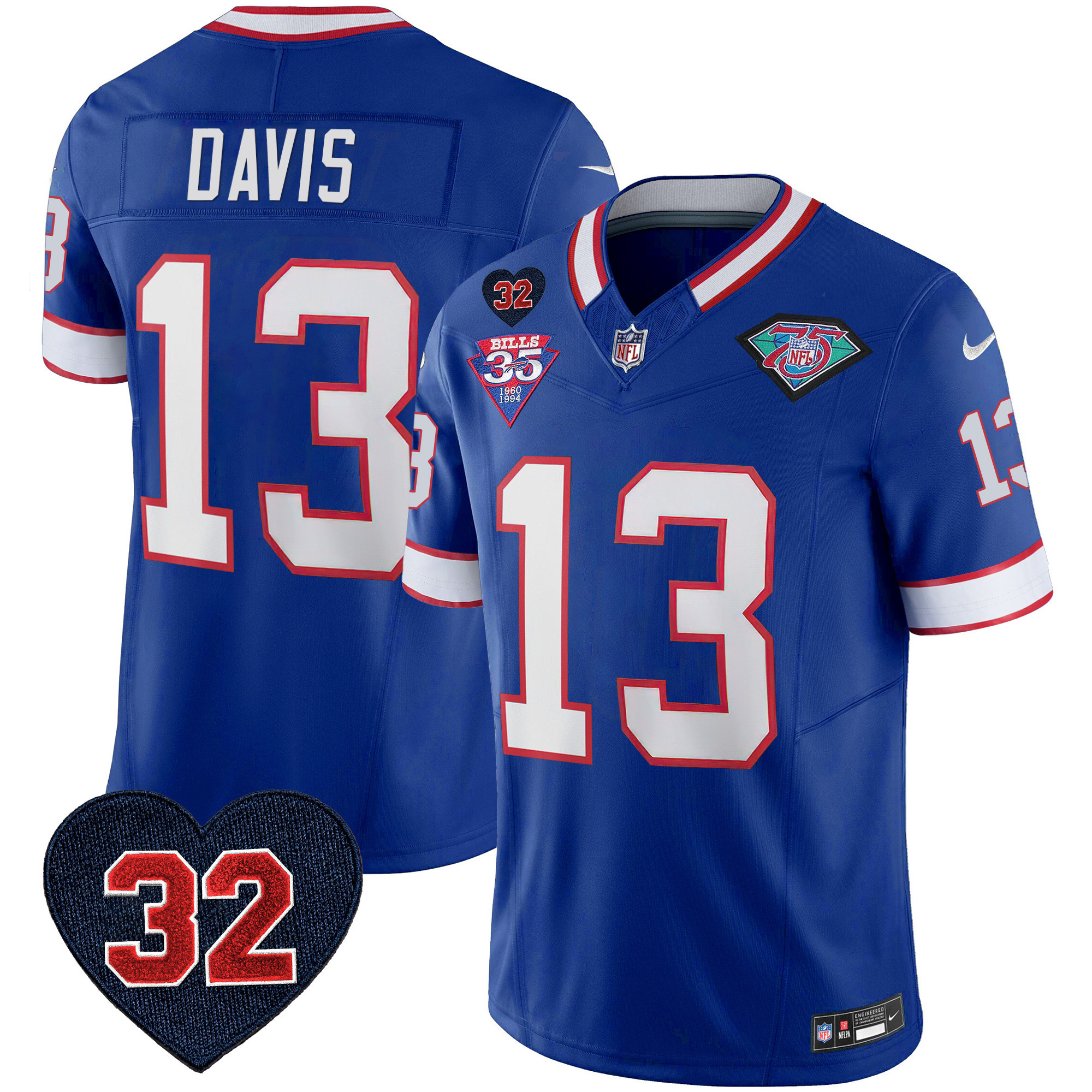 Men's Bills 1994 Throwback O.J. Simpson Patch Vapor Limited Jersey - All Stitched - Image 17