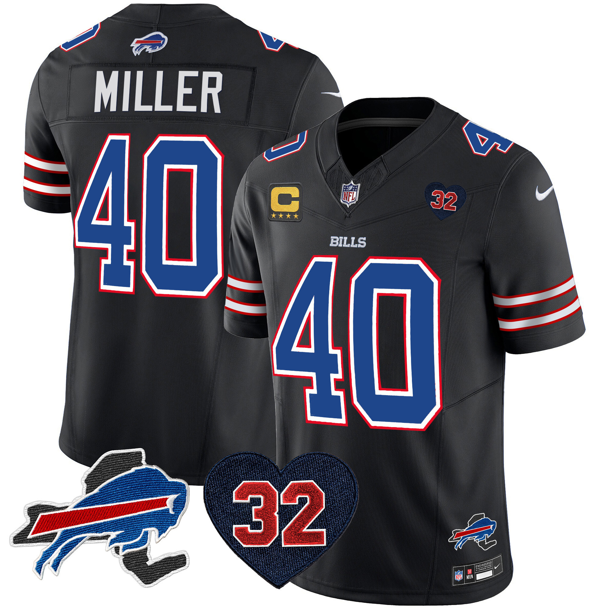 Men's Bills O.J. Simpson Patch Vapor Limited Jersey - All Stitched - Image 40