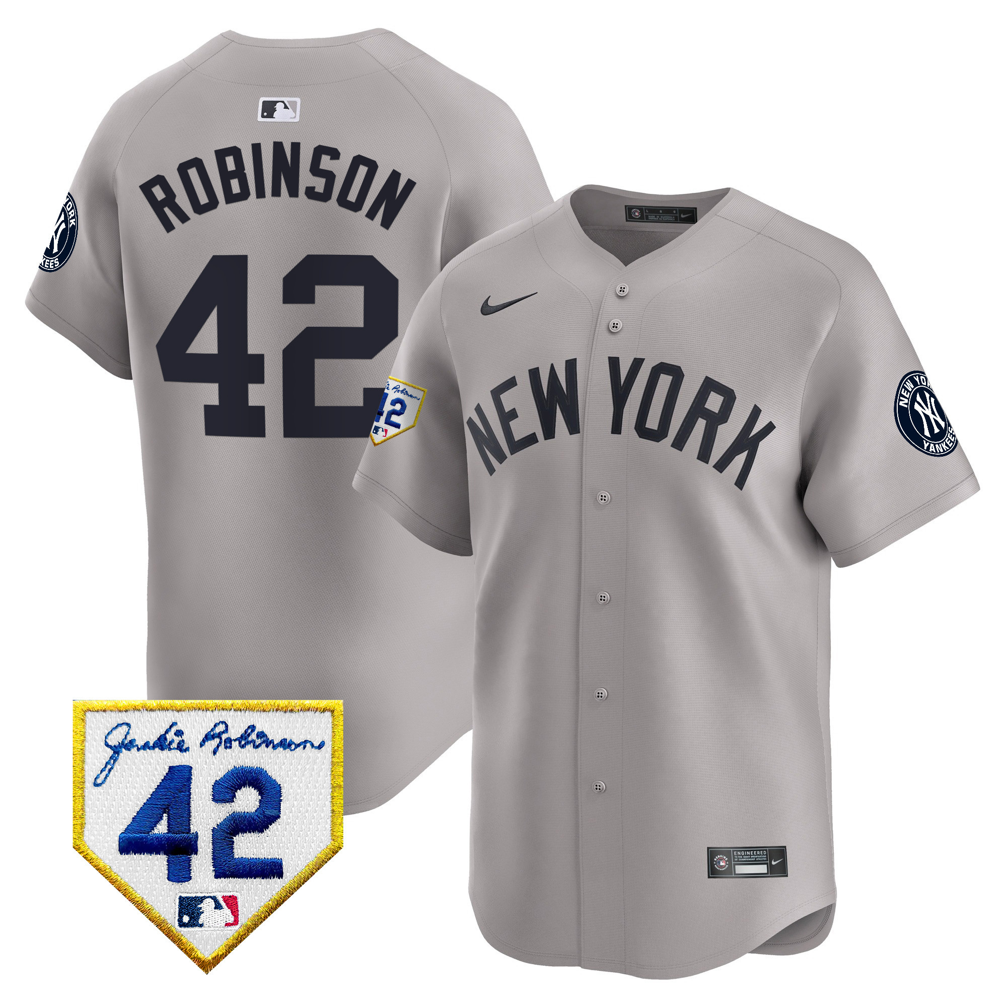 Men's New York Yankees 2024 Jackie Robinson Patch Vapor Premier Limited Jersey - All Stitched - Image 35