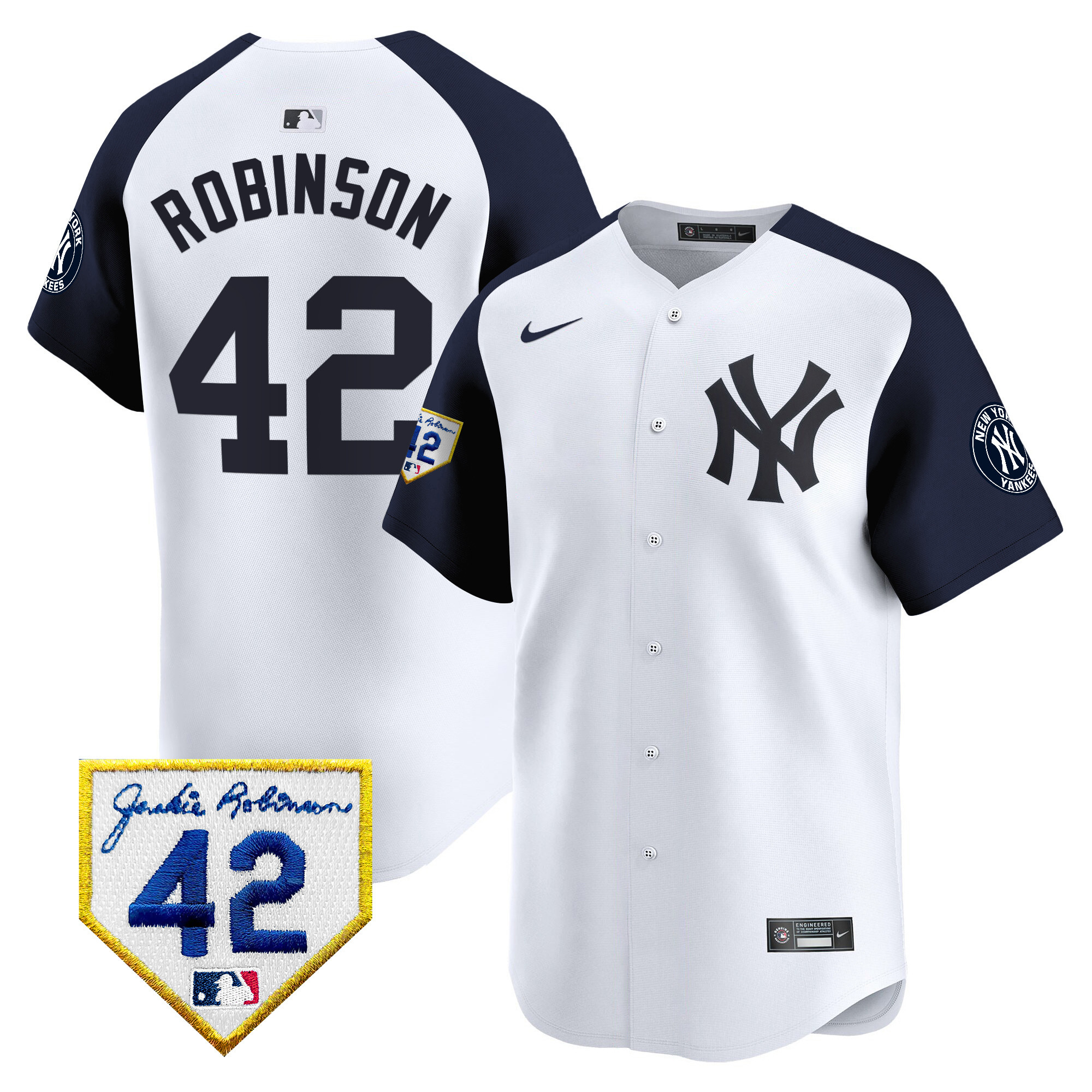 Men's New York Yankees 2024 Jackie Robinson Patch Vapor Premier Limited Jersey - All Stitched - Image 53