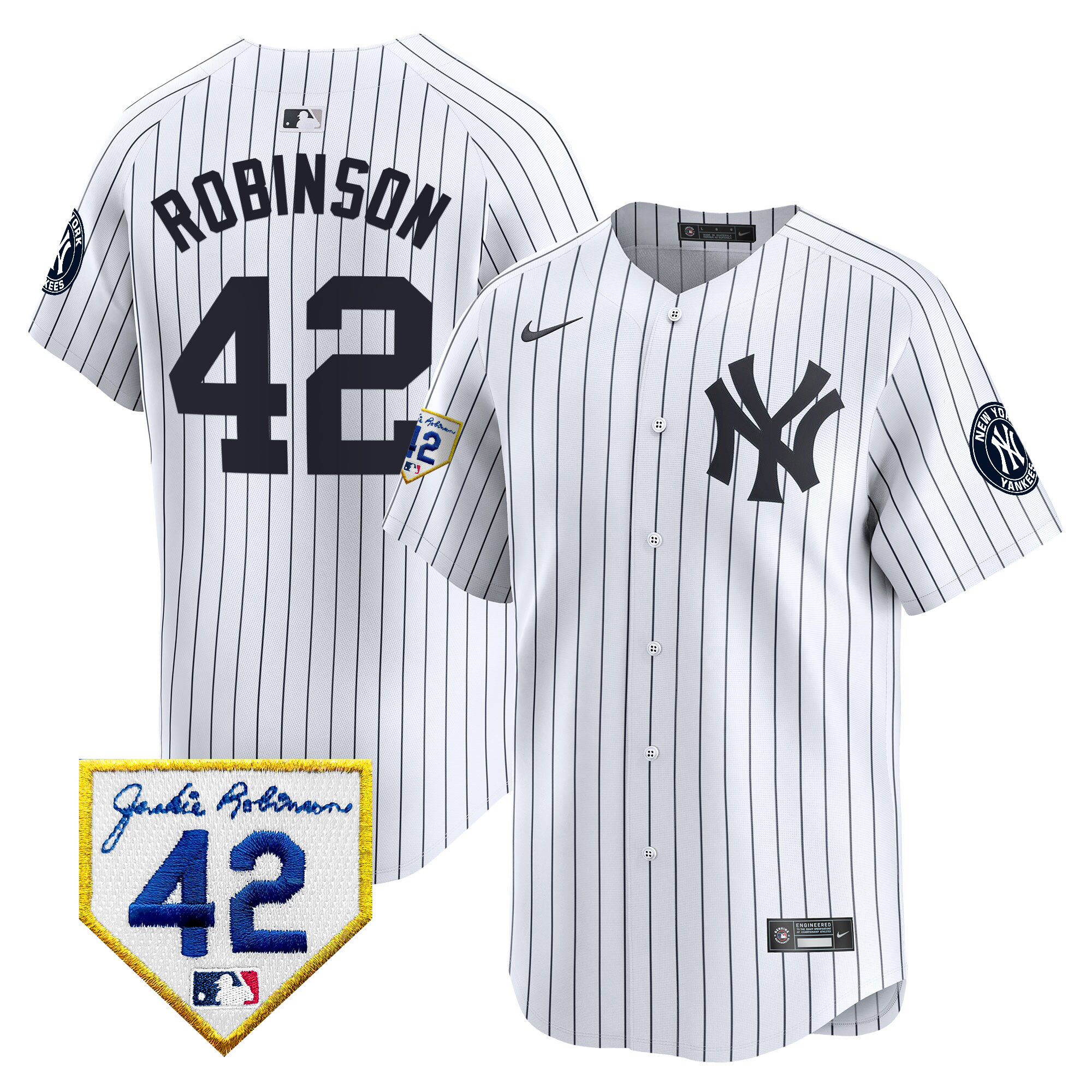 Men's New York Yankees 2024 Jackie Robinson Patch Vapor Premier Limited Jersey - All Stitched - Image 26