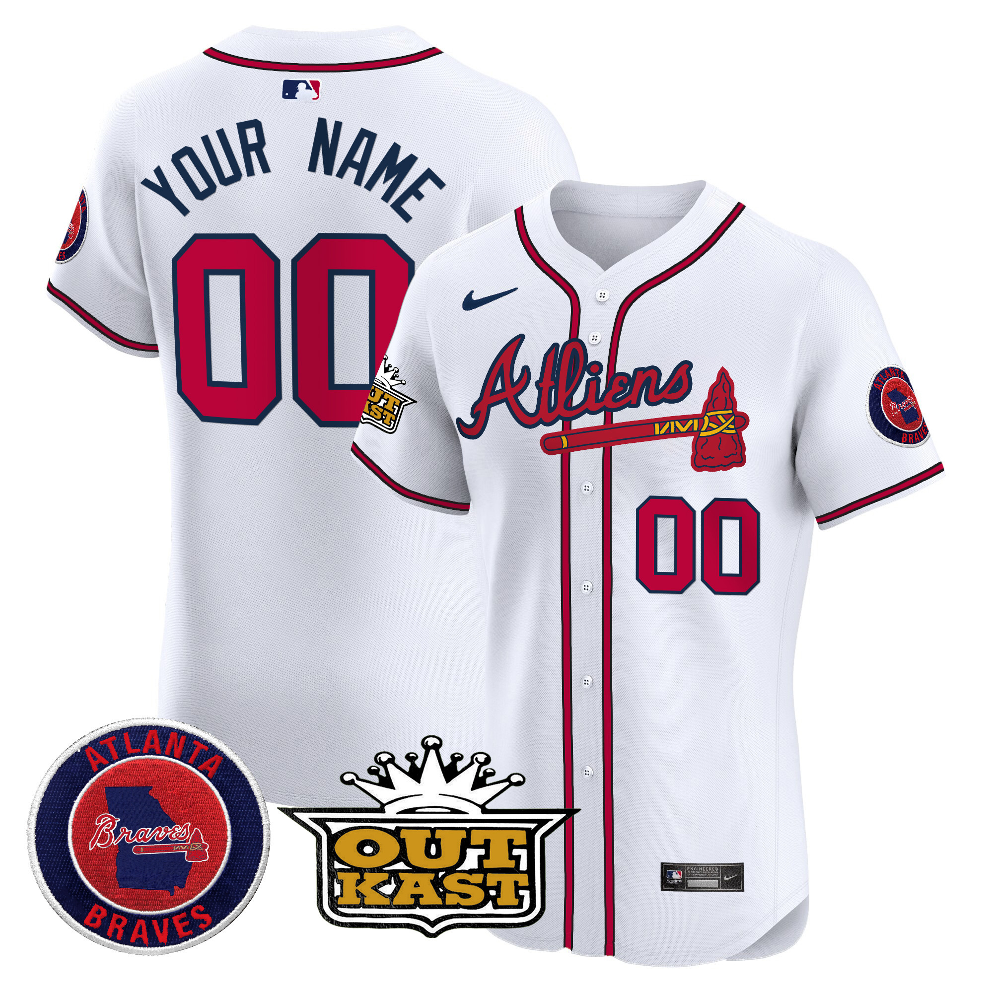 Atlanta Braves Atliens Vapor Premier Elite Custom Jersey - All Stitched - Image 6