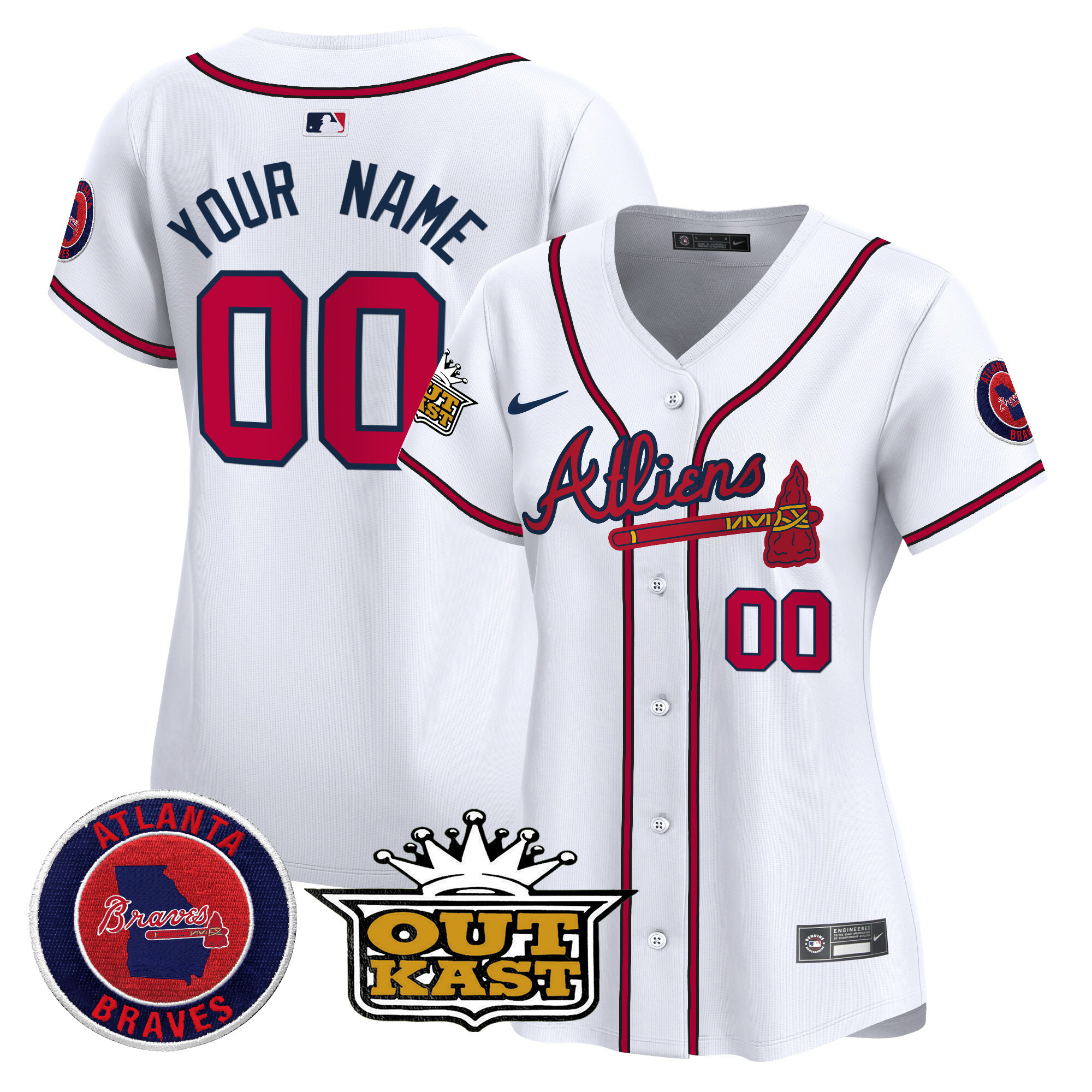 Atlanta Braves Atliens Vapor Premier Elite Custom Jersey - All Stitched - Image 12