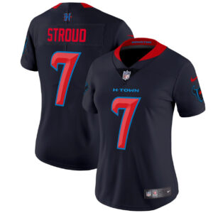 CJ Stroud Houston Texans Patch Navy Limited Women Jersey - All Stitched